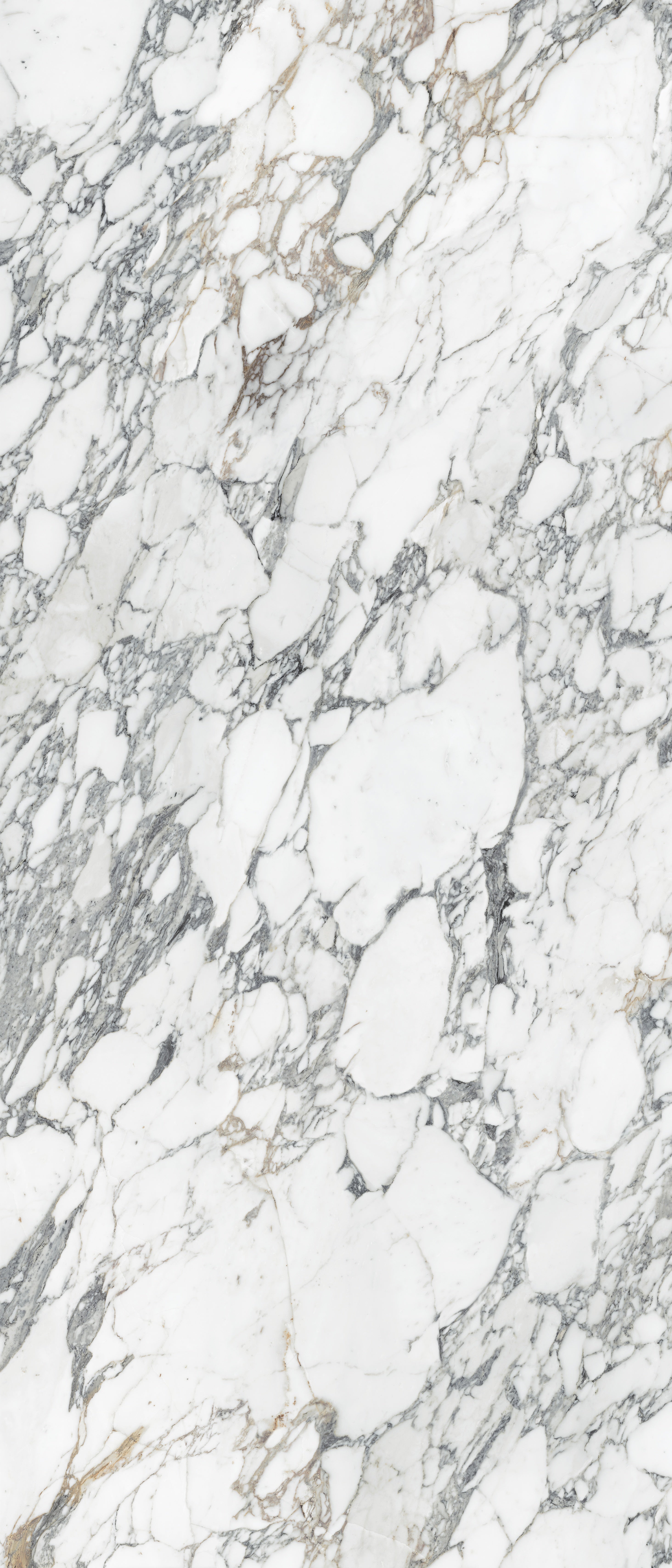 Majesto Arabescato Corchia sintered stone slabs by Anatolia, top-down product view, 48"×110"×1/4" size. Turkish sintered stone for floors and walls.