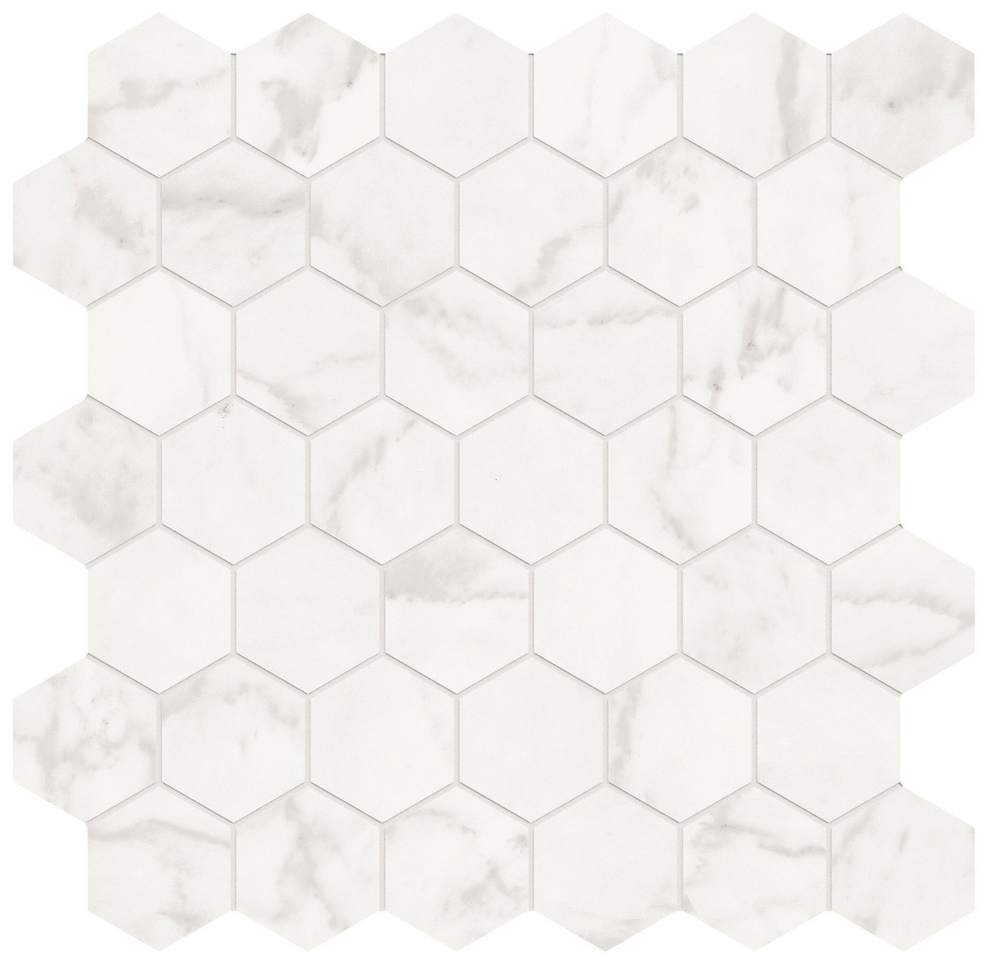 Majesto Ariel Bianco porcelain mosaic by Anatolia, top-down product view, 11 23/32"×11 27/32"×11/32" size. Turkish porcelain for floors and walls.