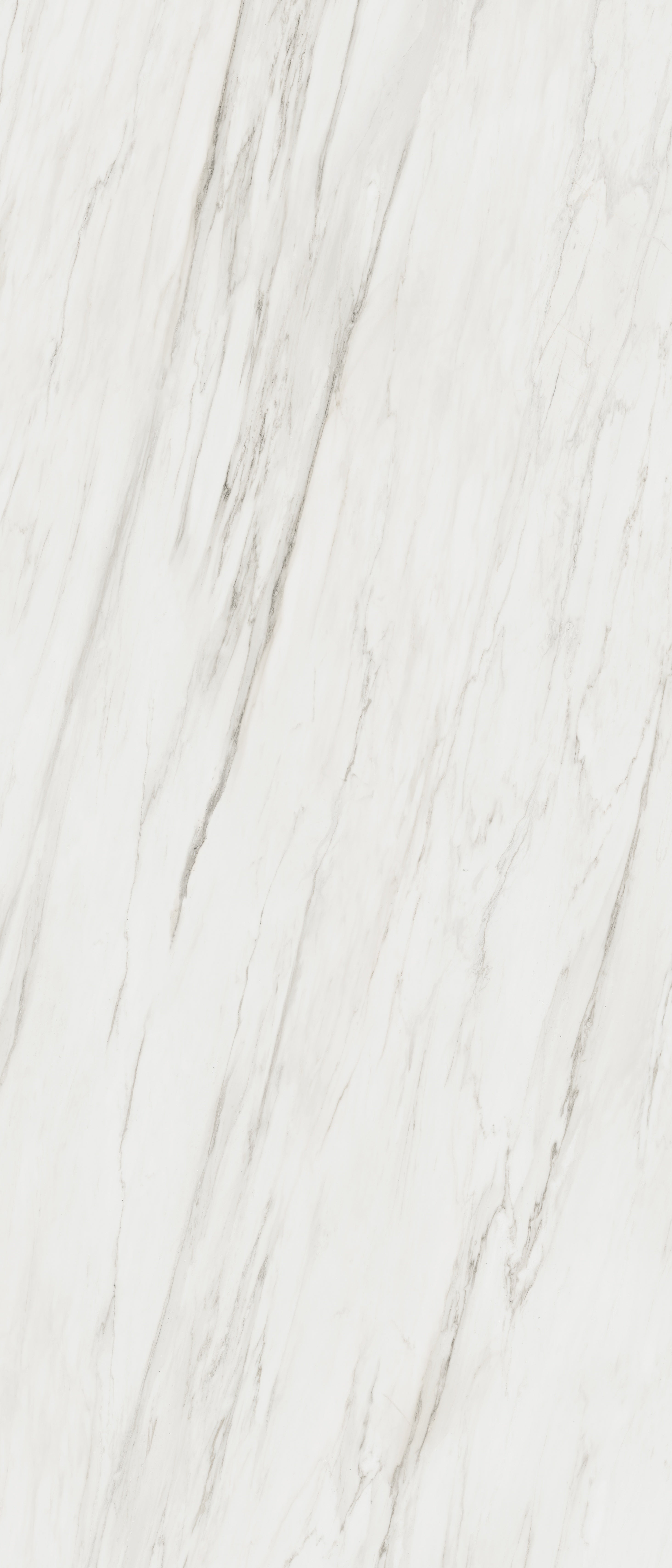 Majesto Calacatta Cremo sintered stone slabs by Anatolia, top-down product view, 48"×110"×1/4" size. Turkish sintered stone for floors and walls.