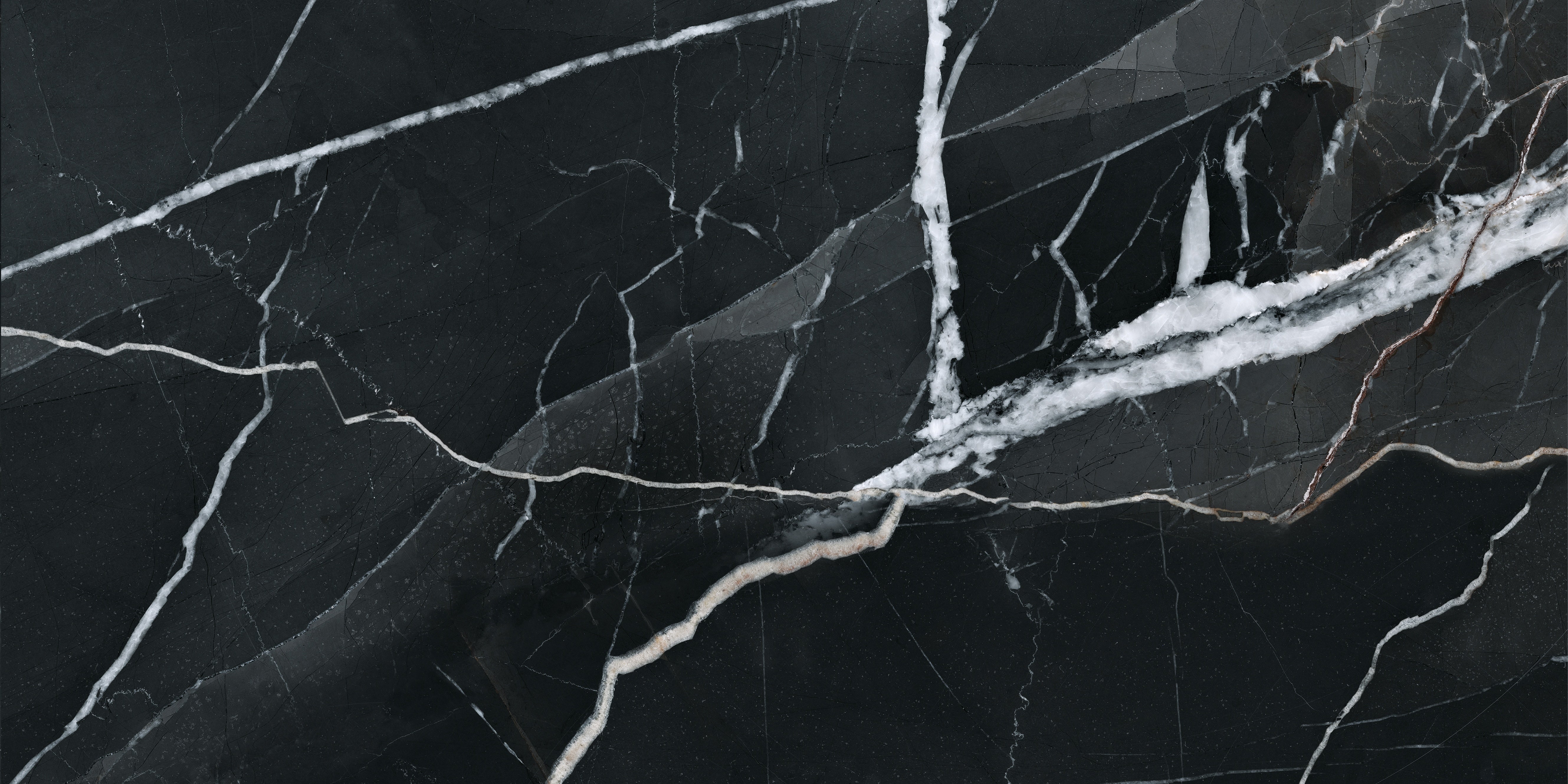 Majesto Calacatta Noir porcelain field tile by Anatolia, top-down product view, 12"×24"×11/32" size. Turkish porcelain for floors and walls.