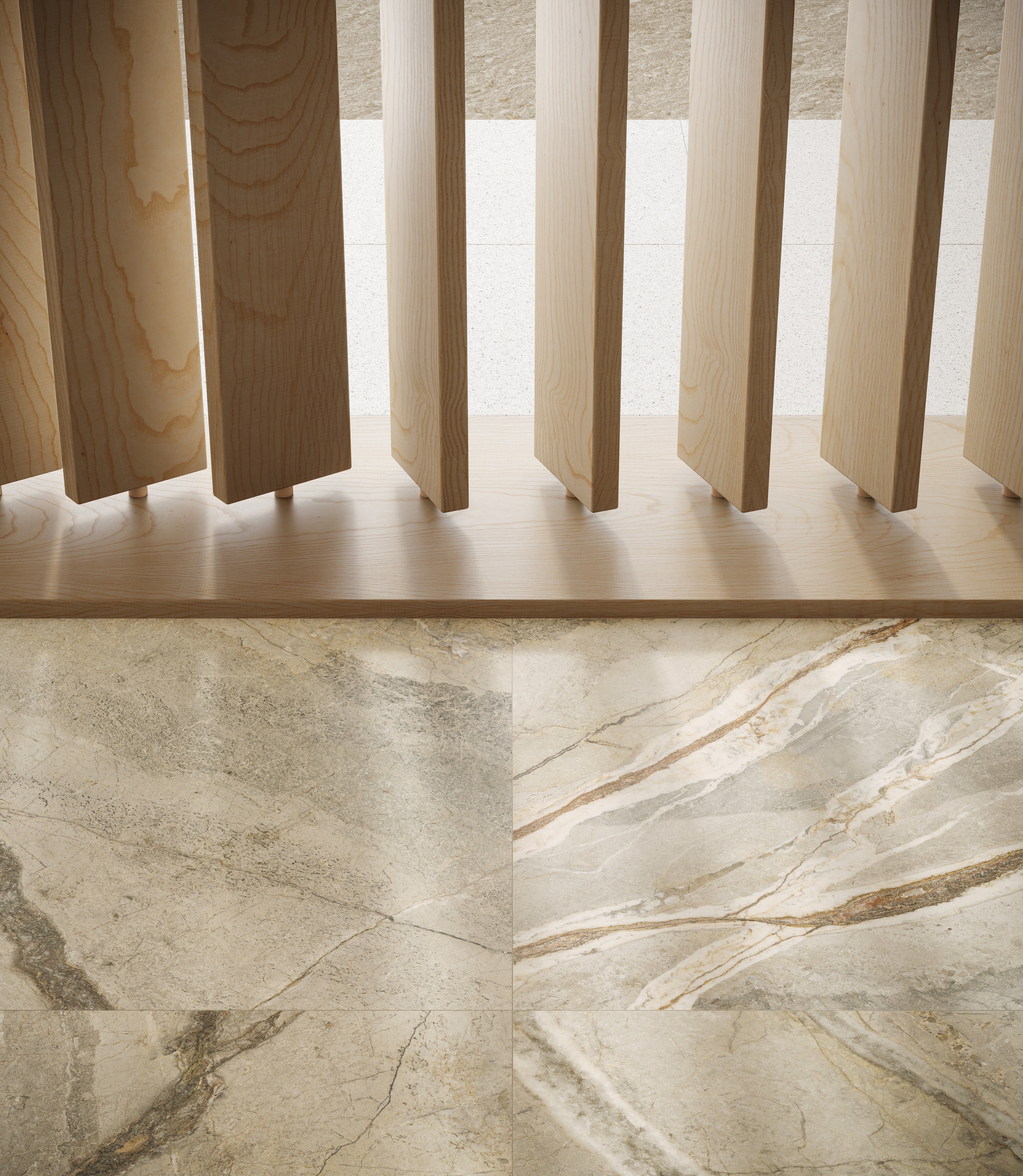 Majesto Foresta porcelain mosaic by Anatolia, top-down product view, 11 23/32"×11 27/32"×11/32" size. Turkish porcelain for floors and walls.