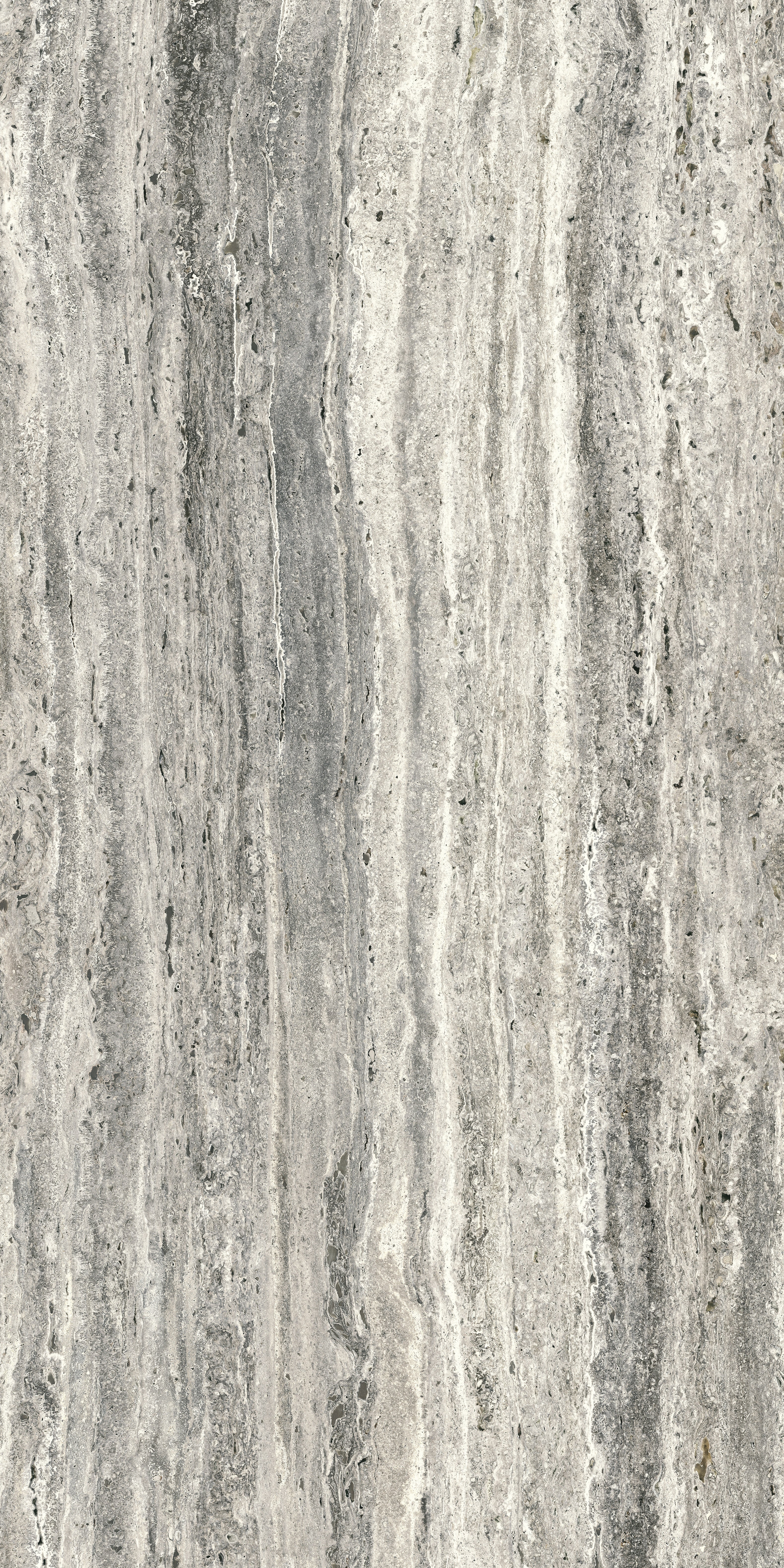 Majesto Travertino Titanium porcelain field tile by Anatolia, top-down product view, 24"×48"×11/32" size. Turkish porcelain for floors and walls.
