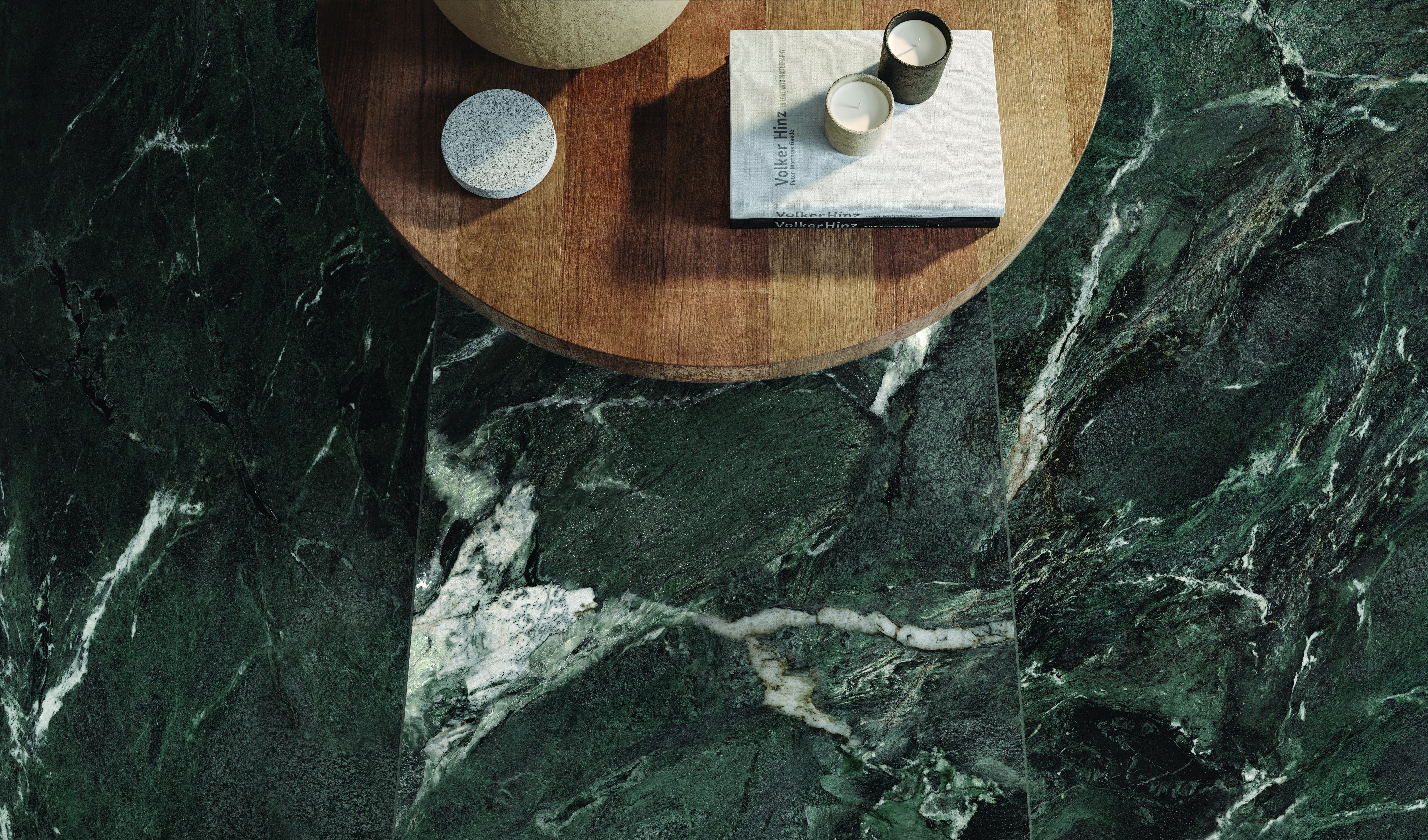 Majesto Verdi Alpi porcelain mosaic by Anatolia, top-down product view, 11 23/32"×11 27/32"×11/32" size. Turkish porcelain for floors and walls.
