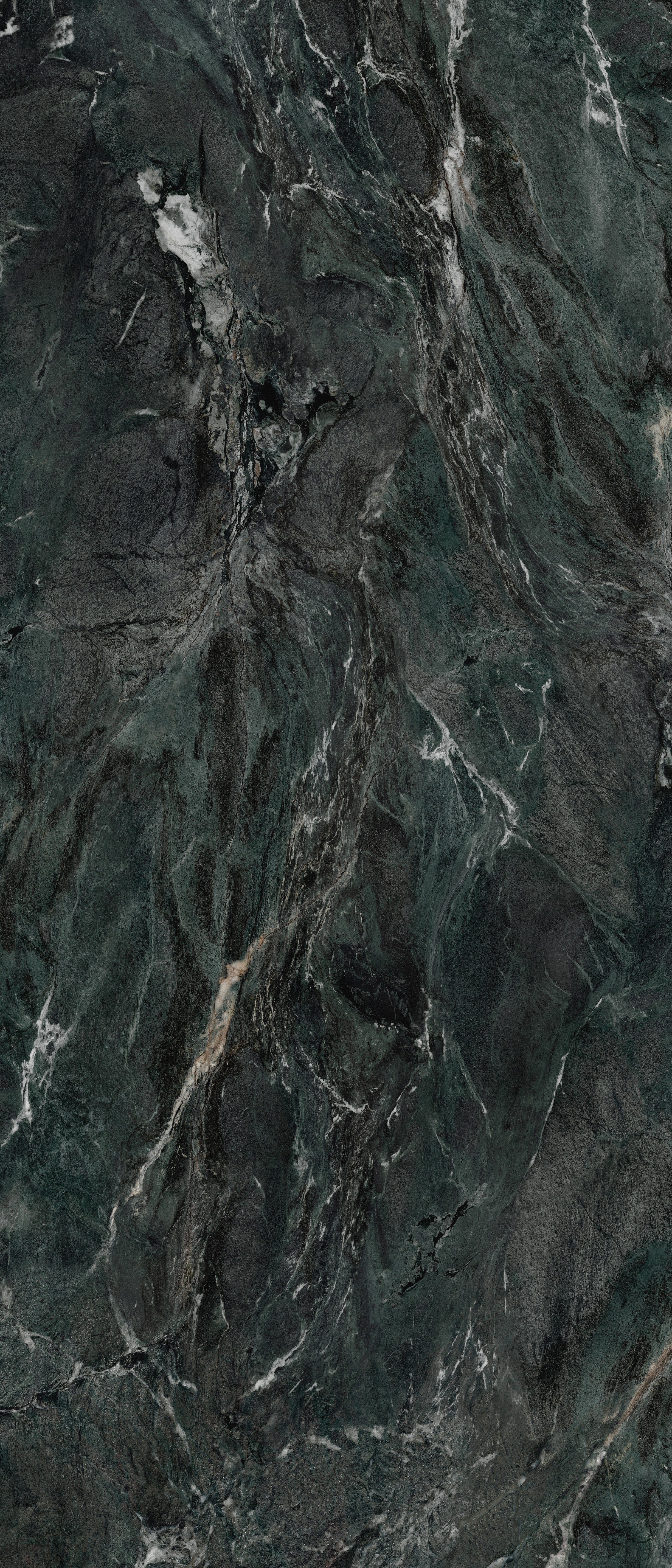 Majesto Verdi Alpi sintered stone slabs by Anatolia, top-down product view, 48"×110"×1/4" size. Turkish sintered stone for floors and walls.