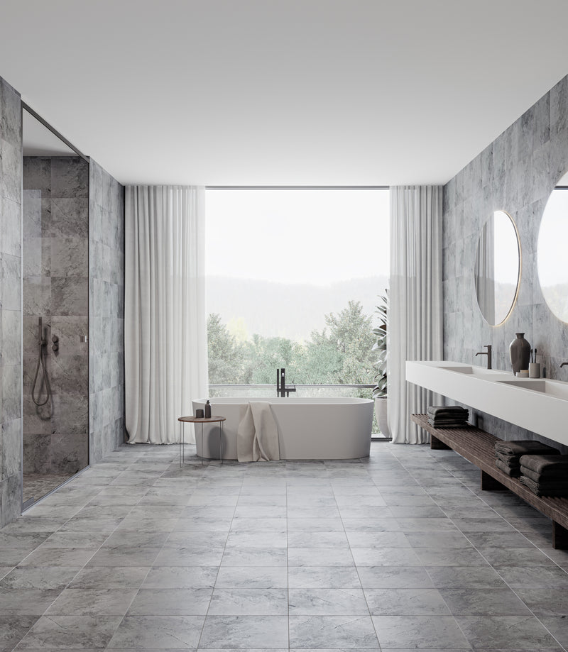 Anatolia Malena Carbon matte ceramic tile in a room setting — available at Surface Group lifestyle image