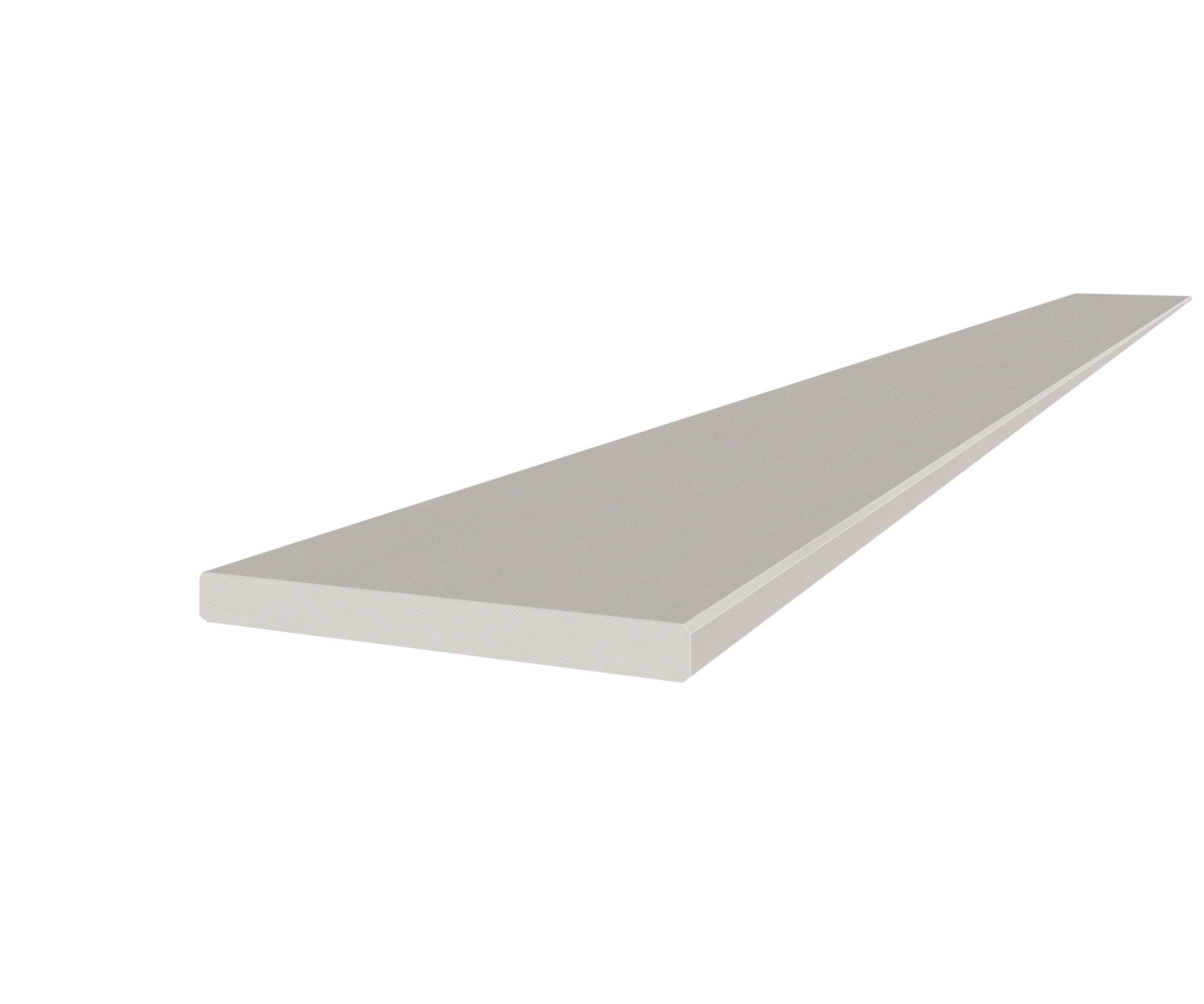 Marmiline Ash engineered stone trim by Anatolia, top-down product view, 6"×94 1/2"×19/32" size. Chinese engineered stone for floors and walls.