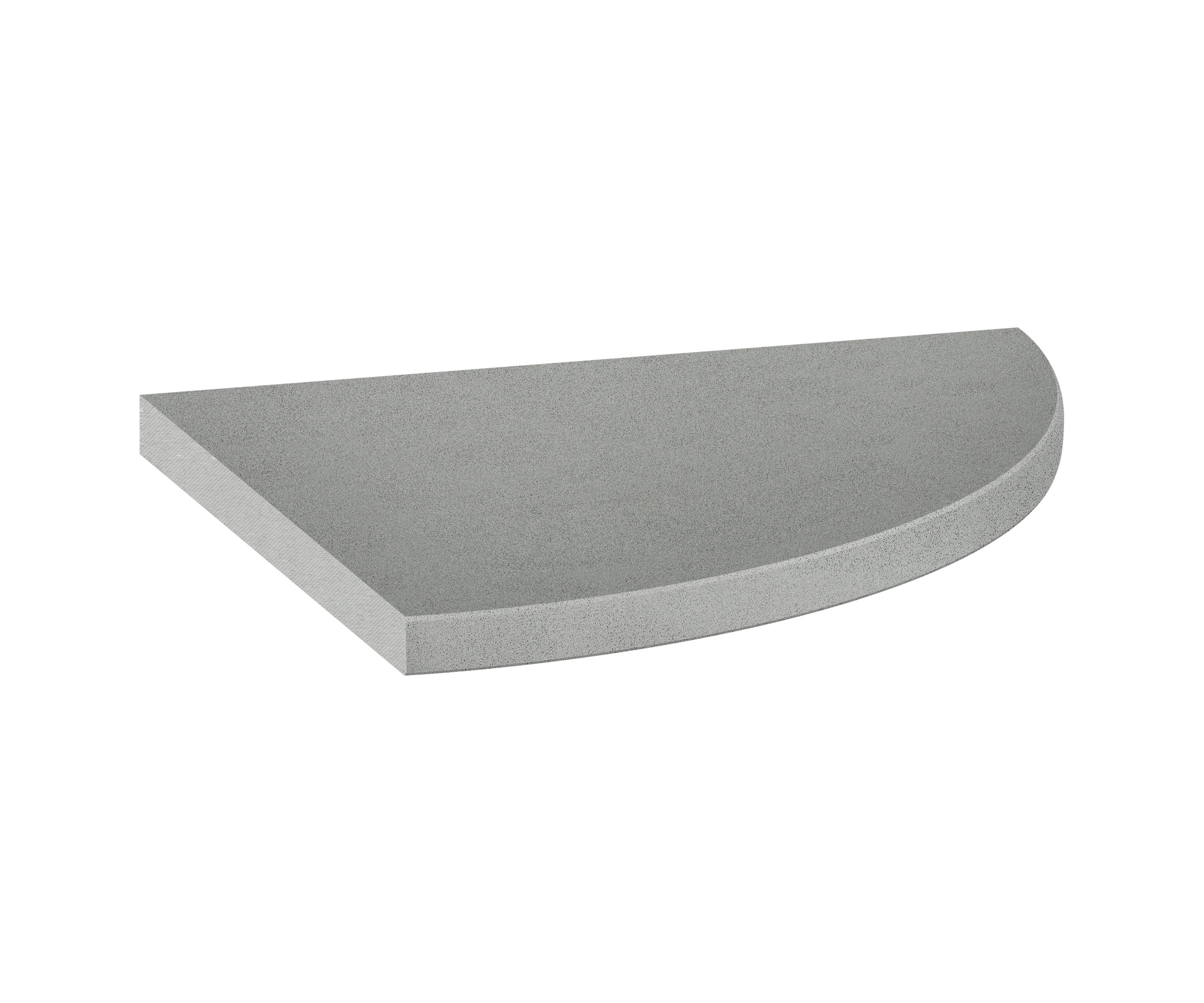 Marmiline Ash engineered stone trim by Anatolia, top-down product view, 8 29/32"×19/32" size. Chinese engineered stone for floors and walls.