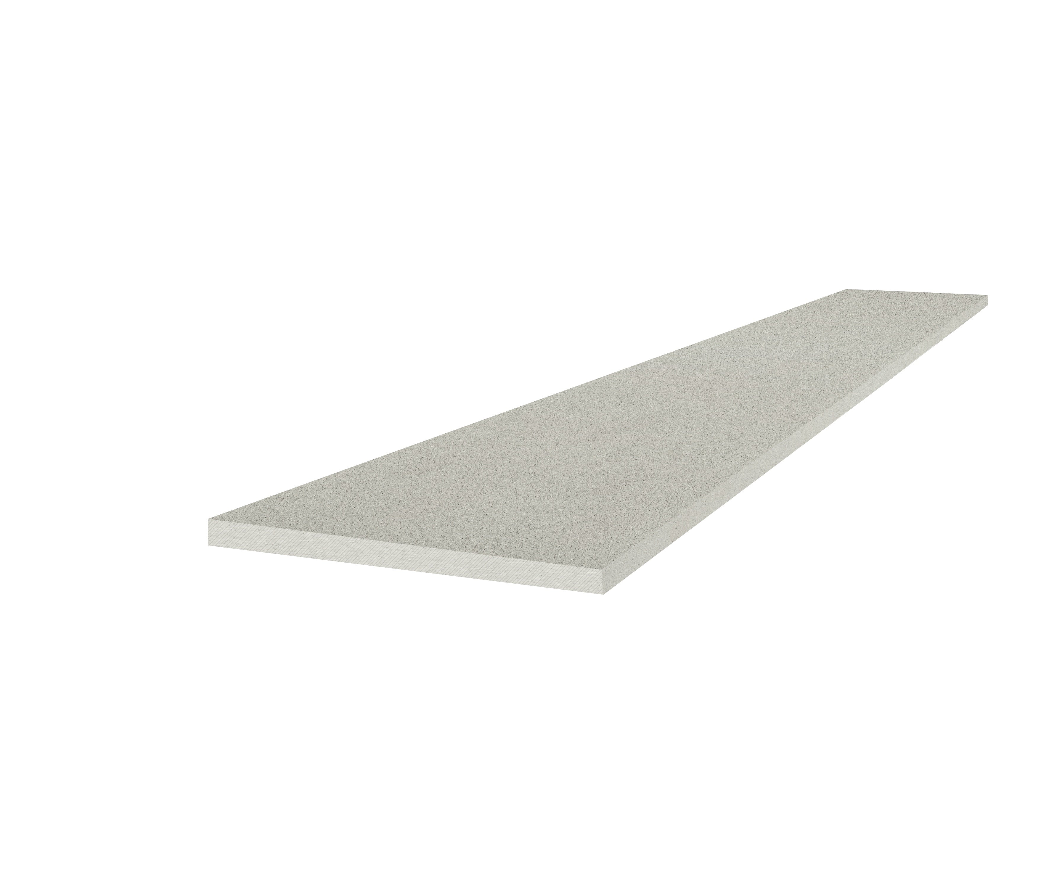 Marmiline Fog engineered stone trim by Anatolia, top-down product view, 11 13/16"×27 19/32"×15/32" size. Chinese engineered stone for floors and walls.