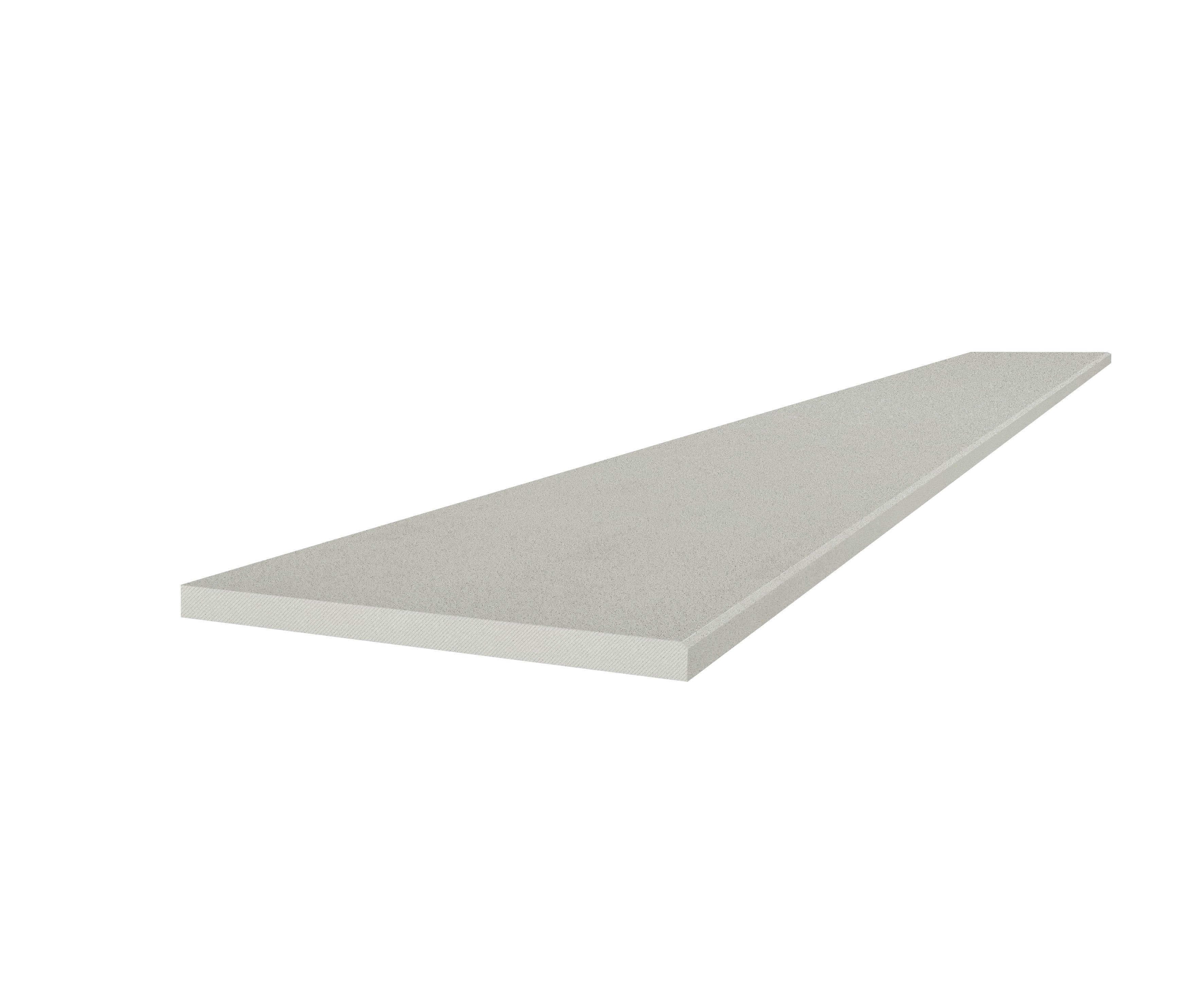 Marmiline Fog engineered stone trim by Anatolia, top-down product view, 14"×36"×19/32" size. Chinese engineered stone for floors and walls.