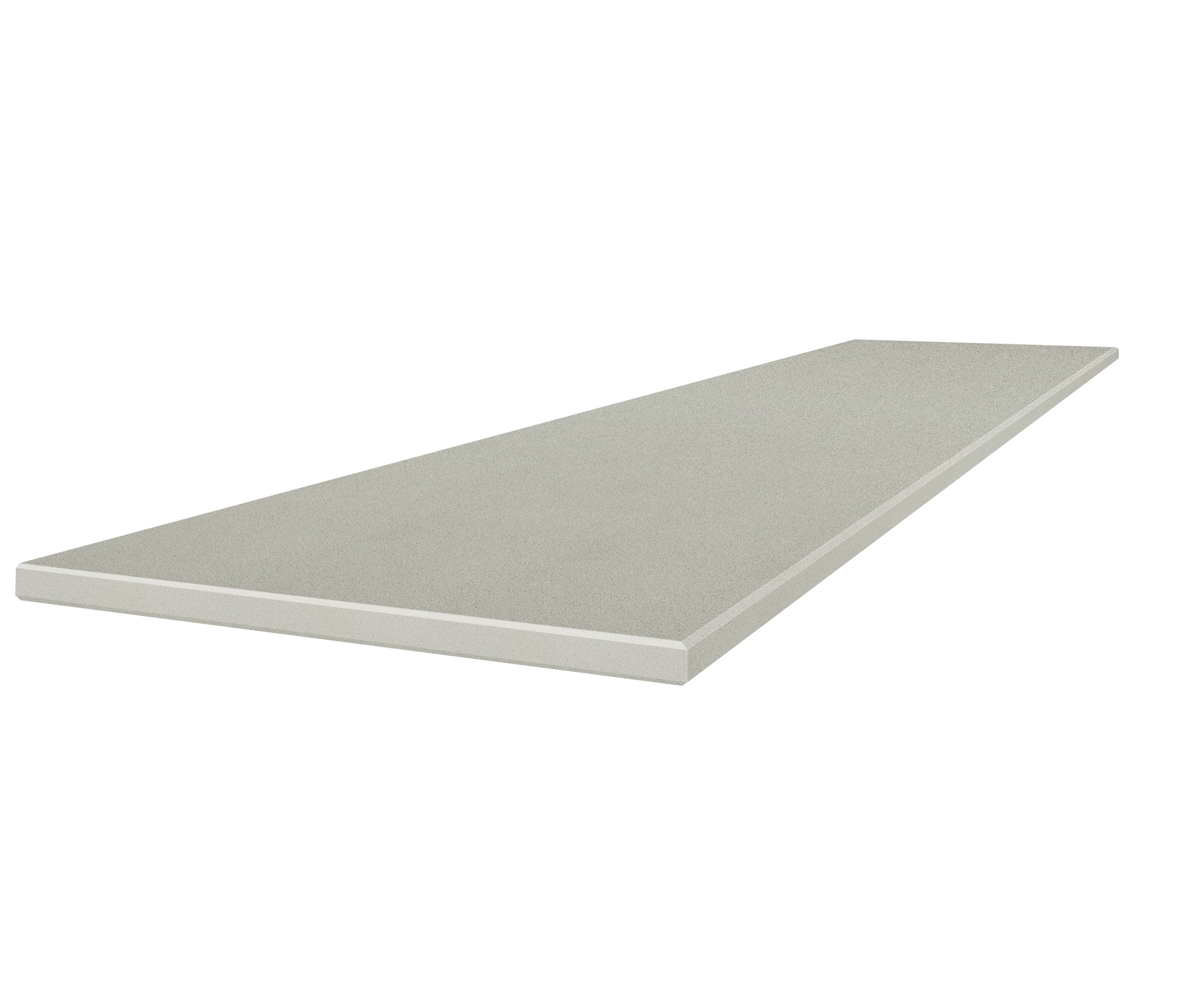 Marmiline Fog engineered stone trim by Anatolia, top-down product view, 18"×47 3/16"×19/32" size. Chinese engineered stone for floors and walls.