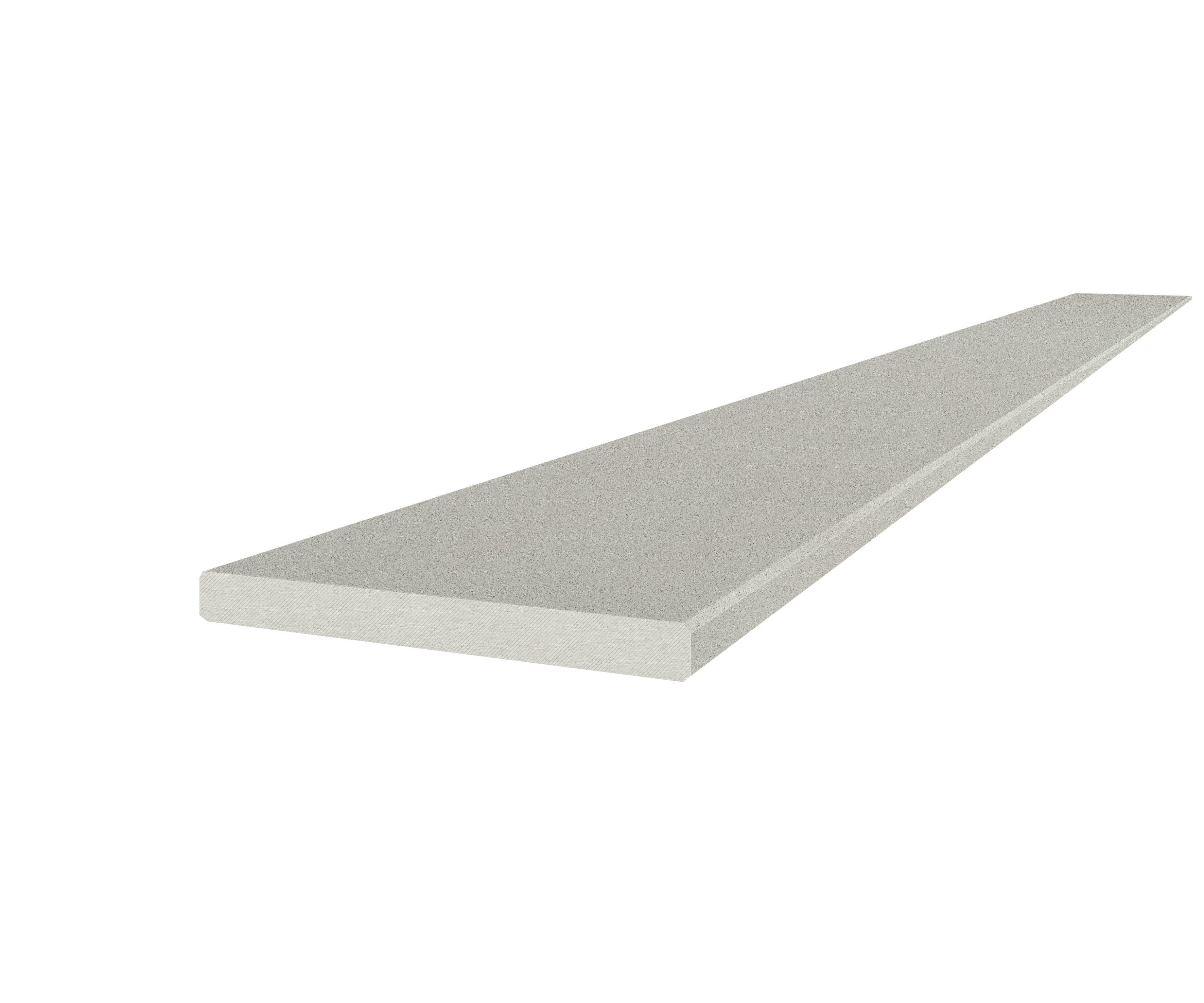 Marmiline Fog engineered stone trim by Anatolia, top-down product view, 6"×94 1/2"×19/32" size. Chinese engineered stone for floors and walls.