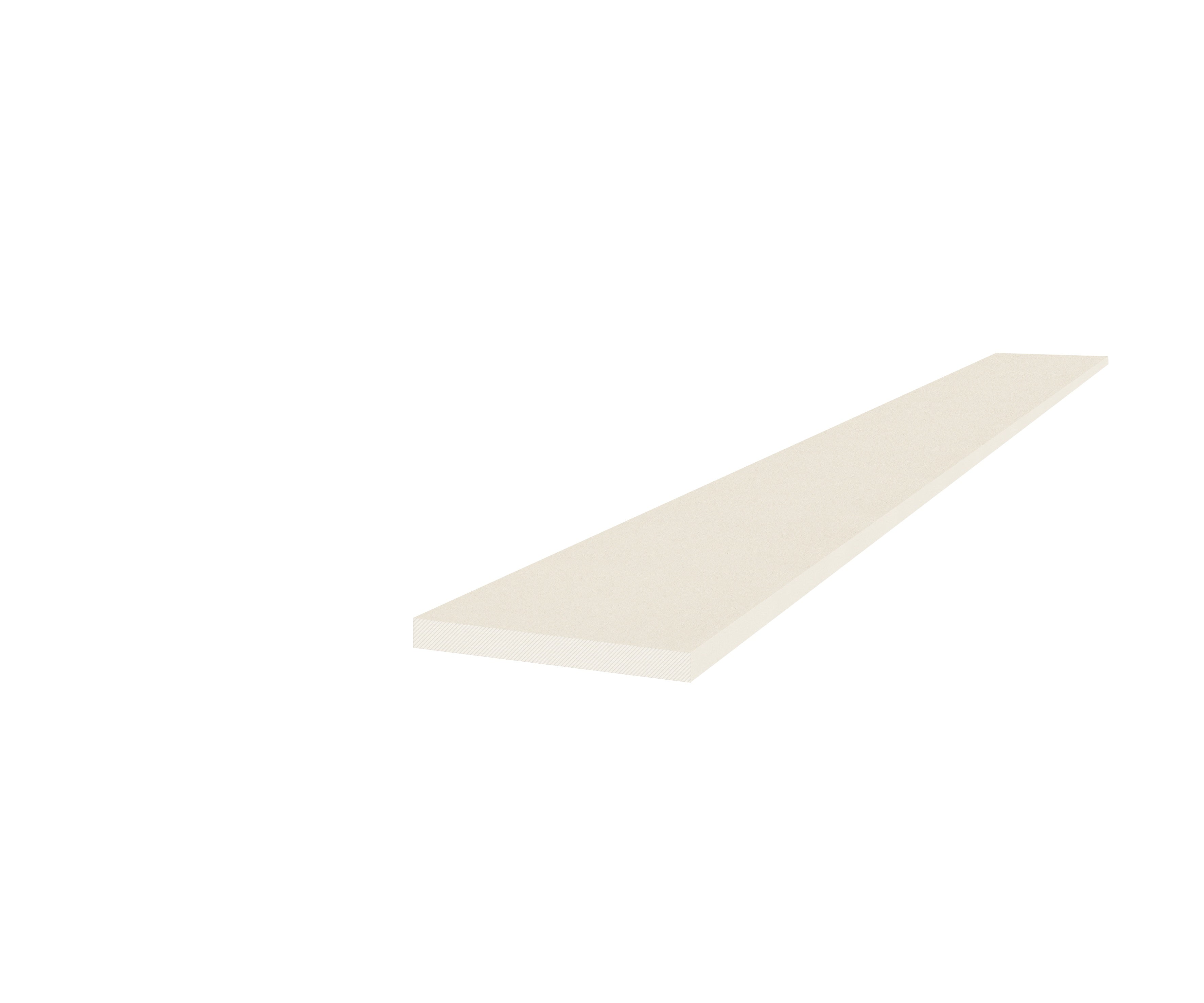 Marmiline Ivory engineered stone trim by Anatolia, top-down product view, 3 1/2"×36"×15/32" size. Chinese engineered stone for floors and walls.