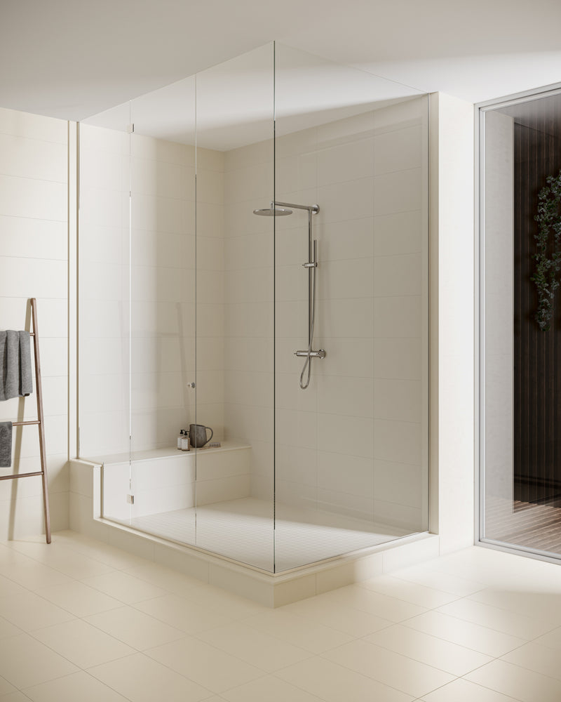 Anatolia Marmiline Ivory polished engineered stone tile in a room setting — available at Surface Group lifestyle image