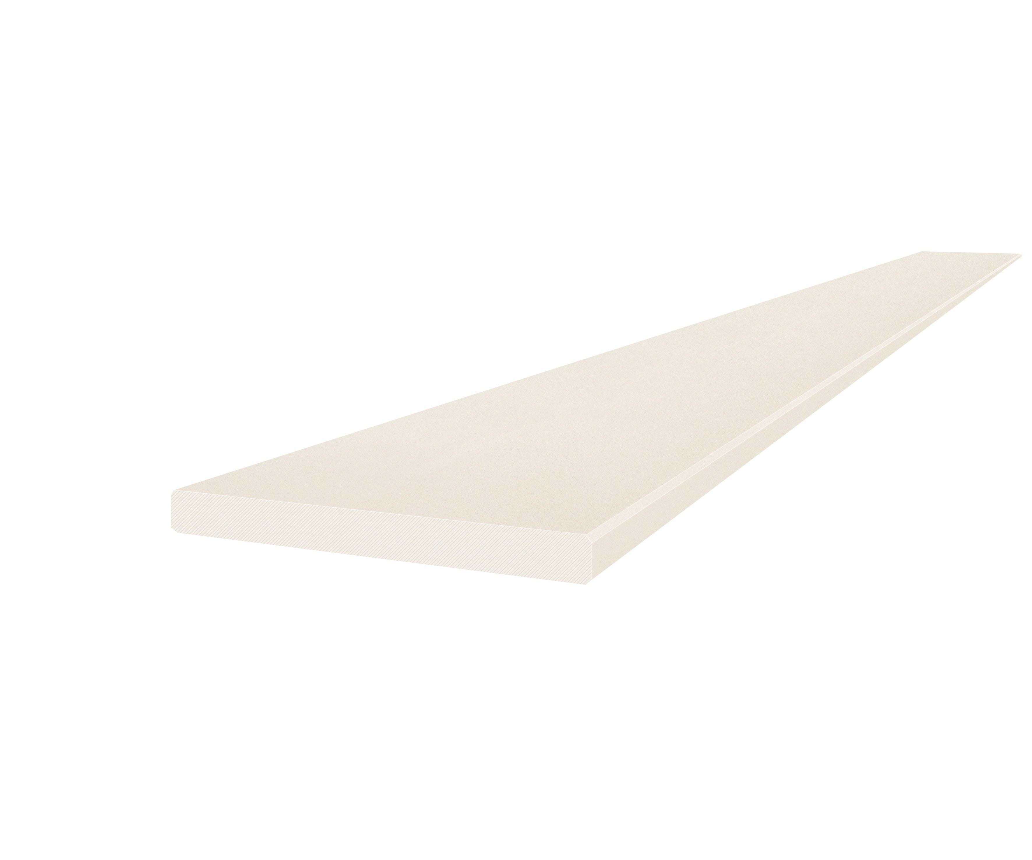 Marmiline Ivory engineered stone trim by Anatolia, top-down product view, 6"×94 1/2"×19/32" size. Chinese engineered stone for floors and walls.