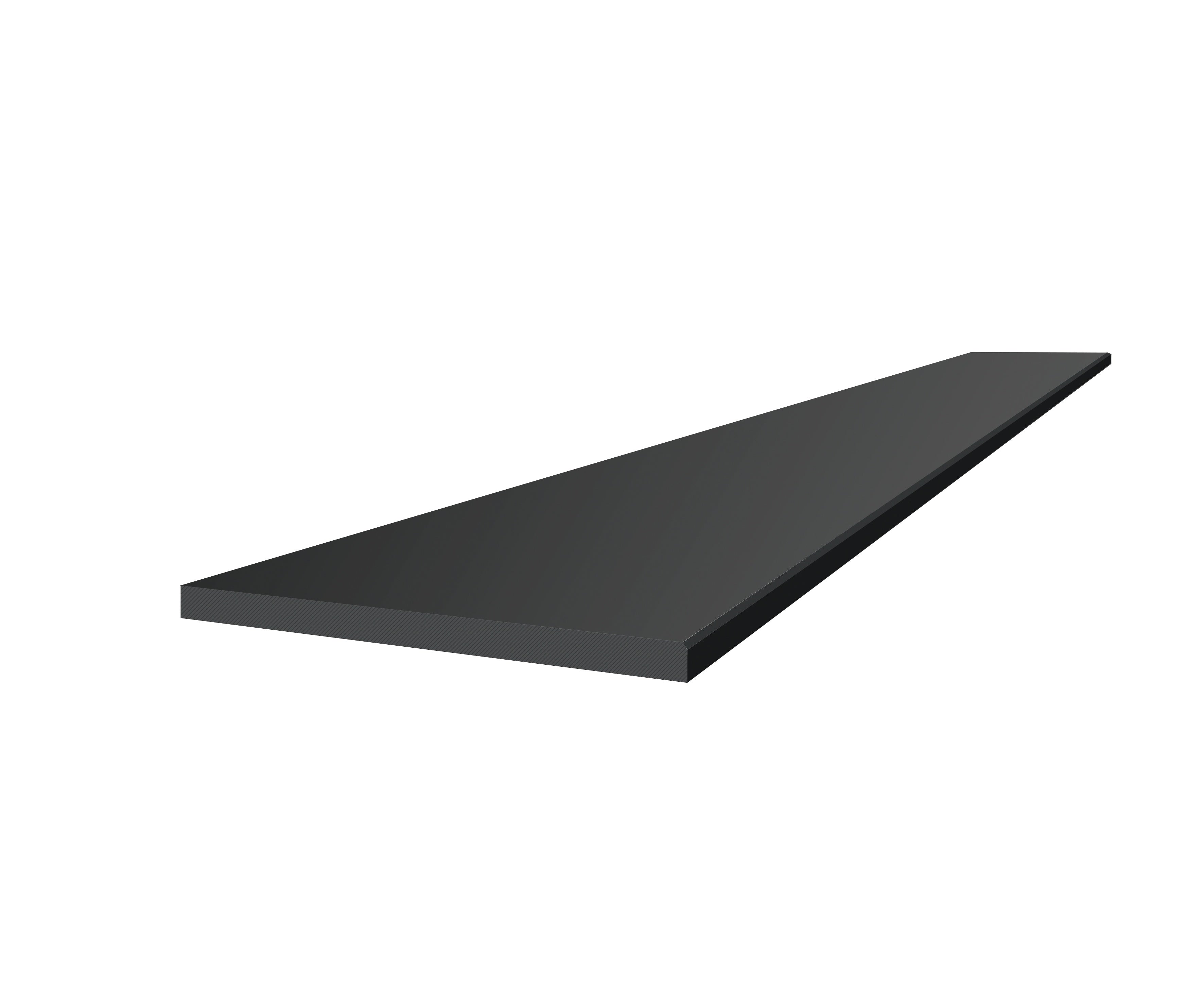 Marmiline Midnight engineered stone trim by Anatolia, top-down product view, 14"×36"×19/32" size. Chinese engineered stone for floors and walls.