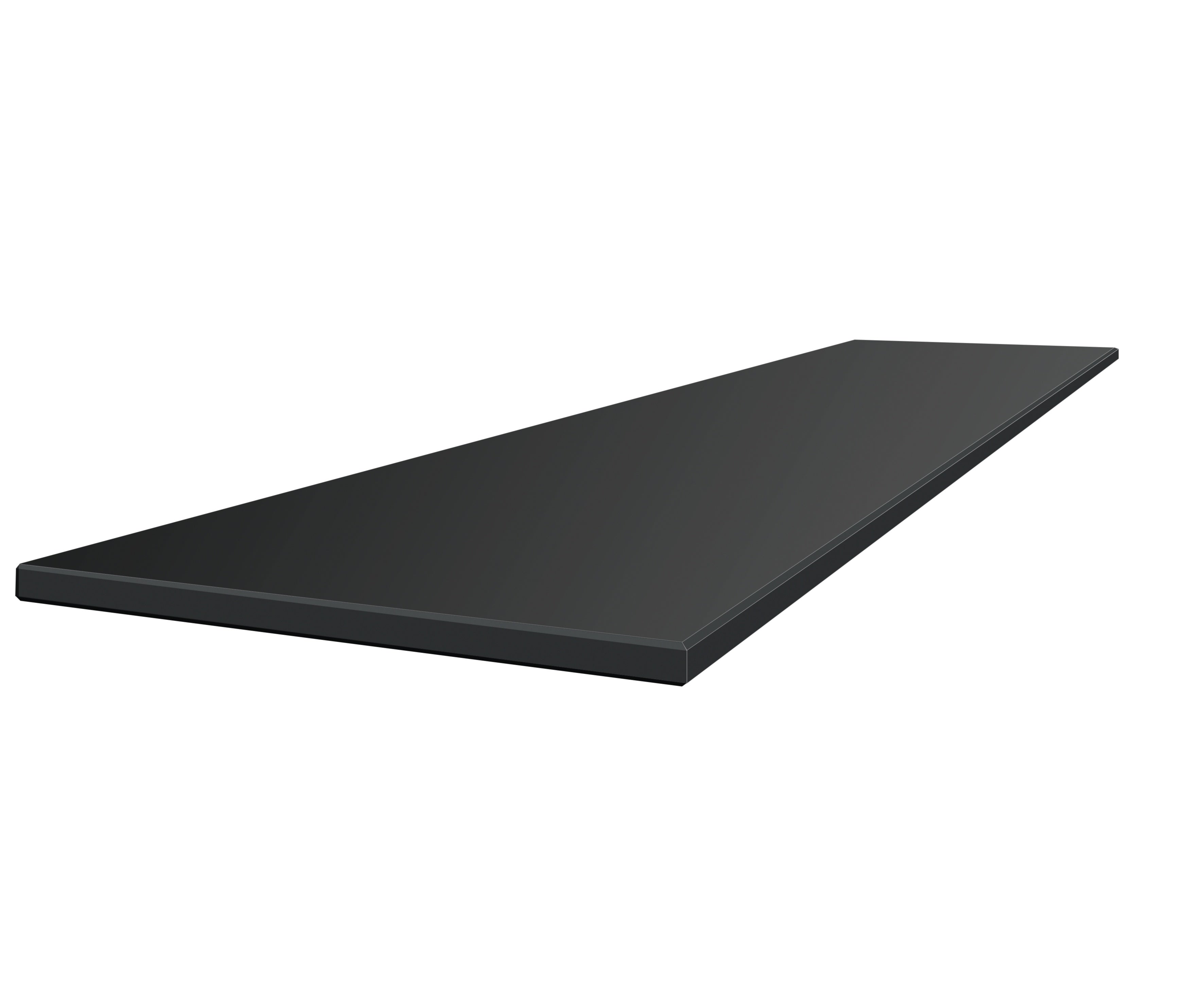 Marmiline Midnight engineered stone trim by Anatolia, top-down product view, 18"×47 3/16"×19/32" size. Chinese engineered stone for floors and walls.