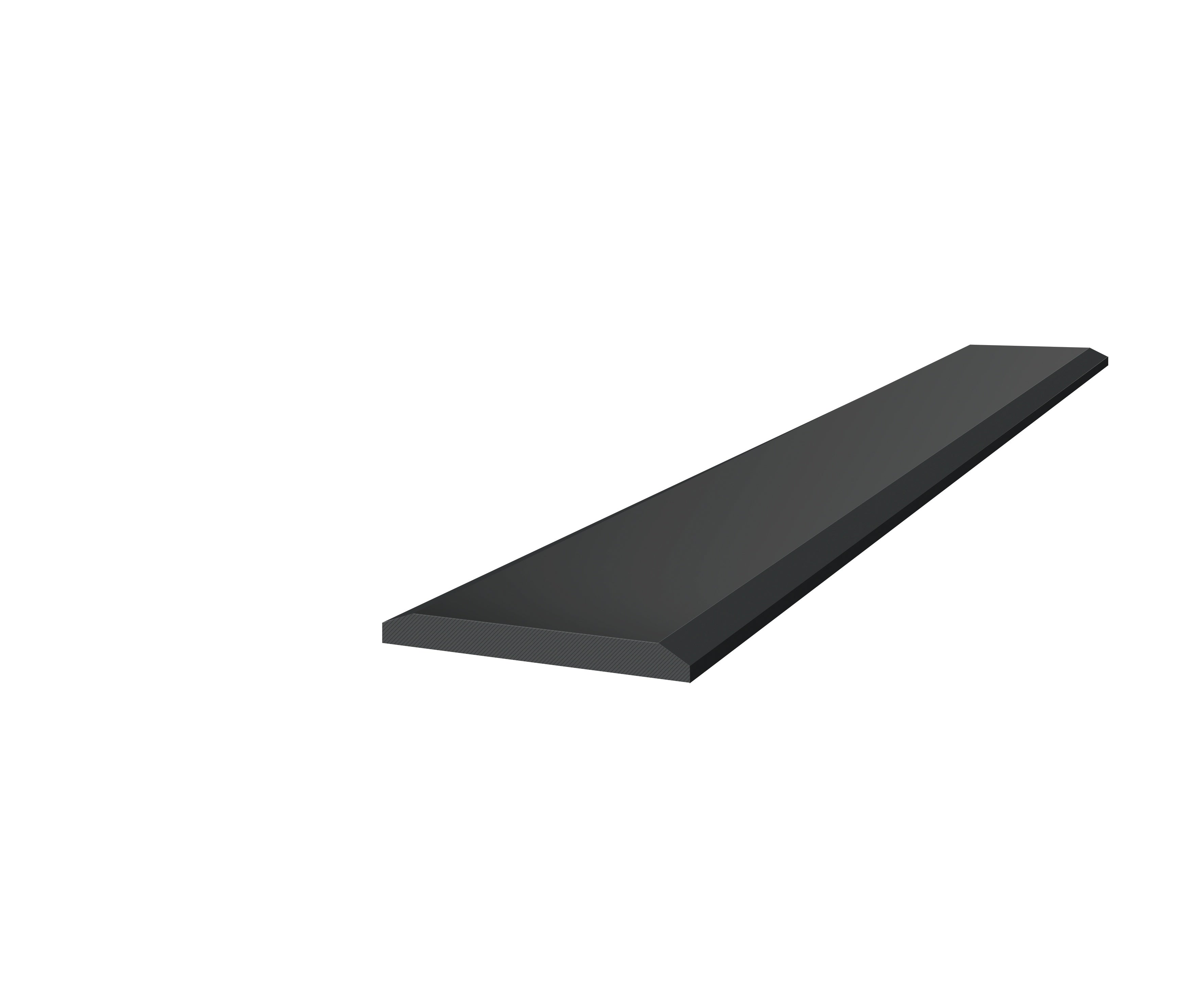 Marmiline Midnight engineered stone trim by Anatolia, top-down product view, 5"×36"×15/32" size. Chinese engineered stone for floors and walls.