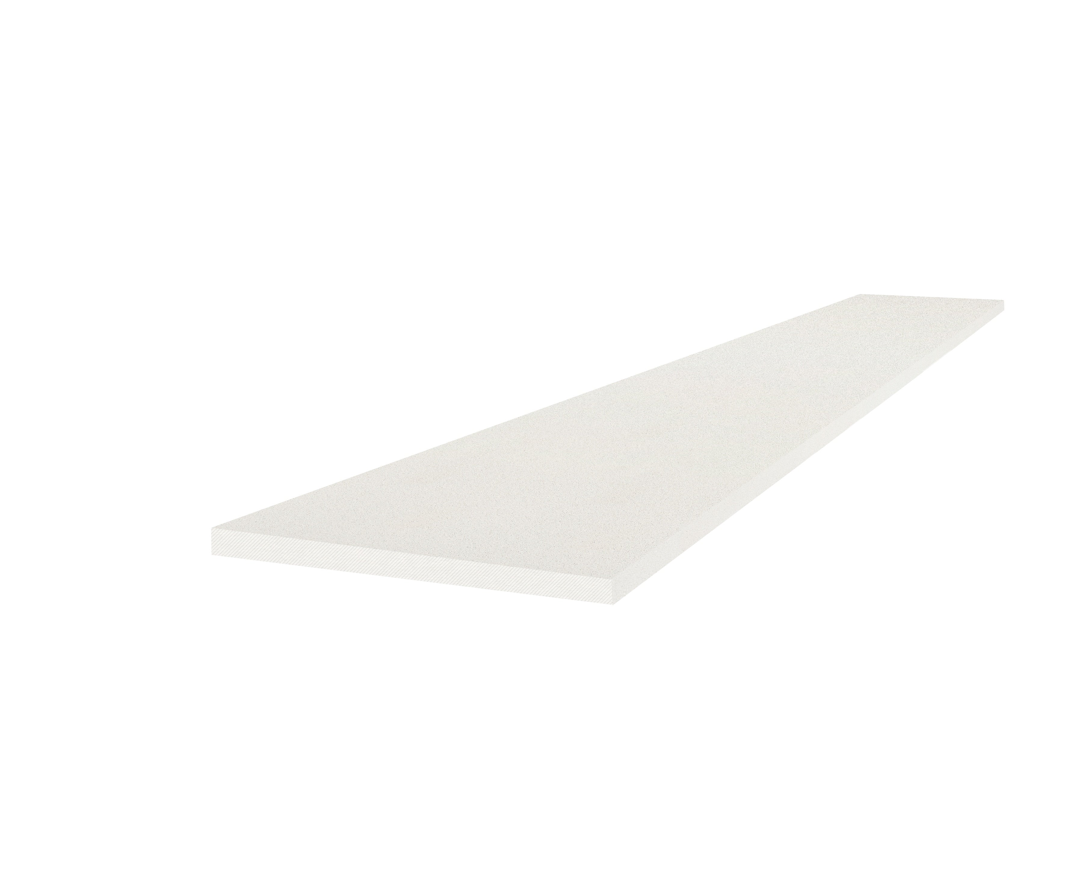 Marmiline Mist engineered stone trim by Anatolia, top-down product view, 11 13/16"×27 19/32"×15/32" size. Chinese engineered stone for floors and walls.