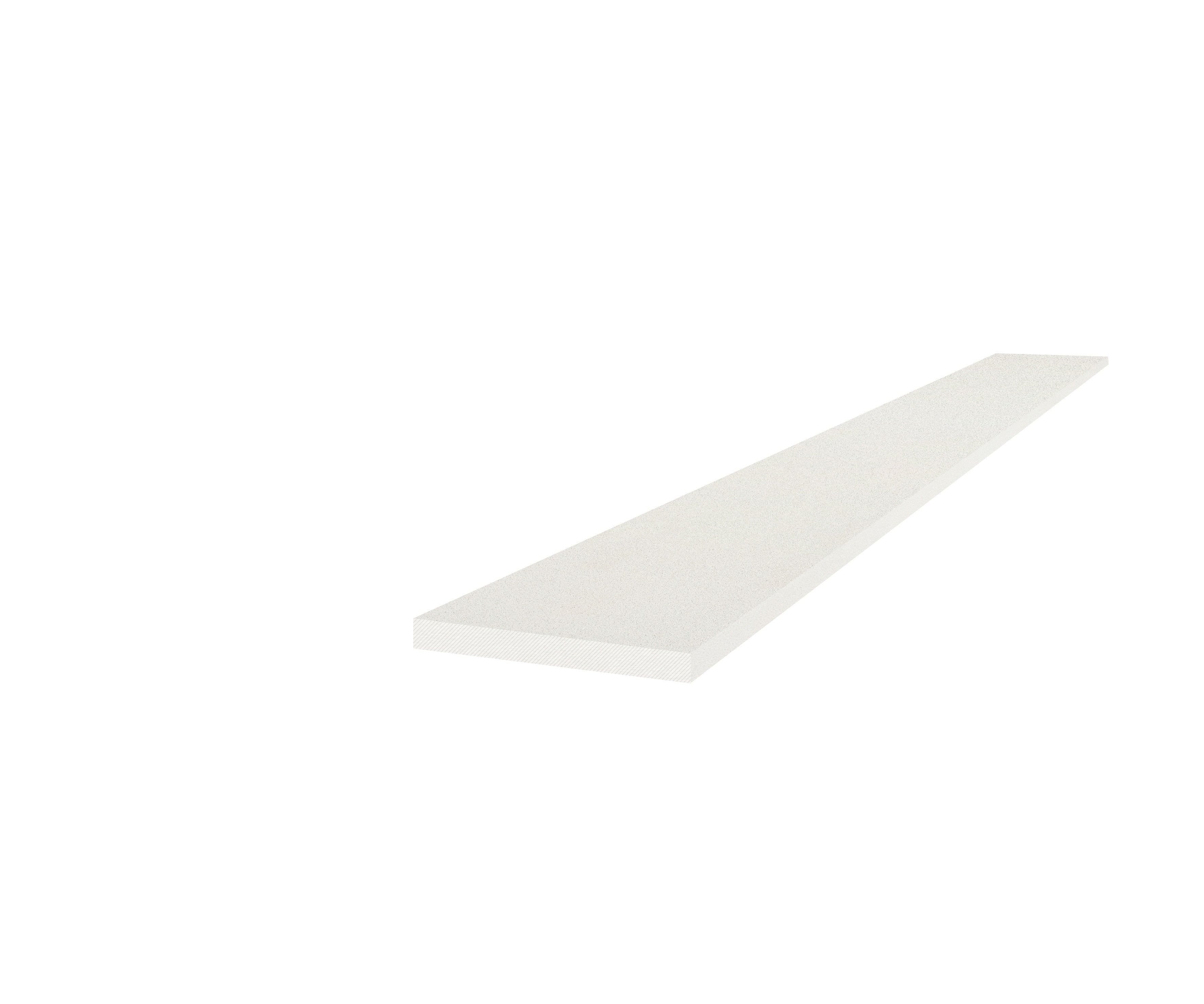 Marmiline Mist engineered stone trim by Anatolia, top-down product view, 3 1/2"×36"×15/32" size. Chinese engineered stone for floors and walls.