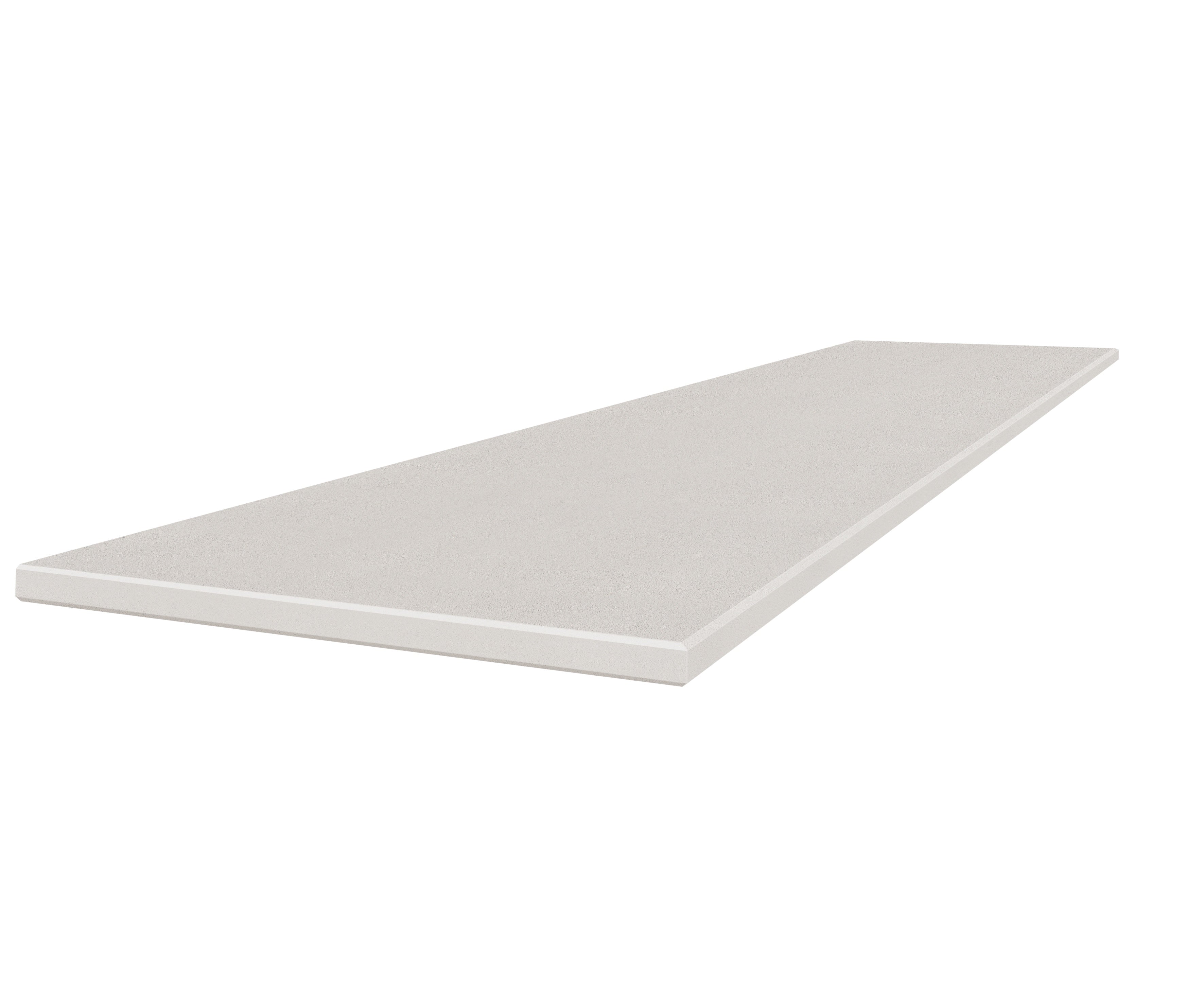 Marmiline Pearl engineered stone trim by Anatolia, top-down product view, 18"×47 3/16"×19/32" size. Chinese engineered stone for floors and walls.
