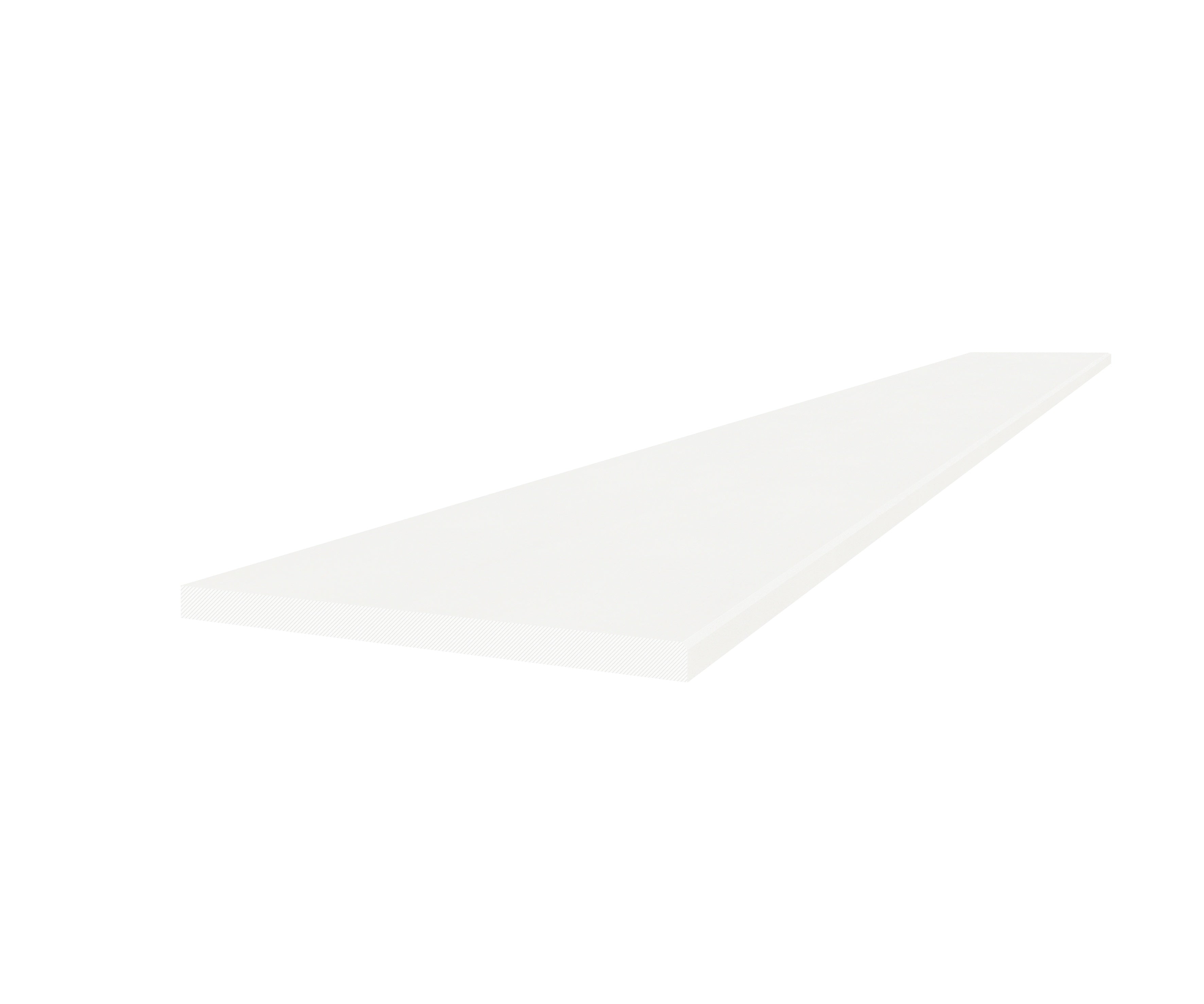 Marmiline Snow engineered stone trim by Anatolia, top-down product view, 14"×36"×19/32" size. Chinese engineered stone for floors and walls.