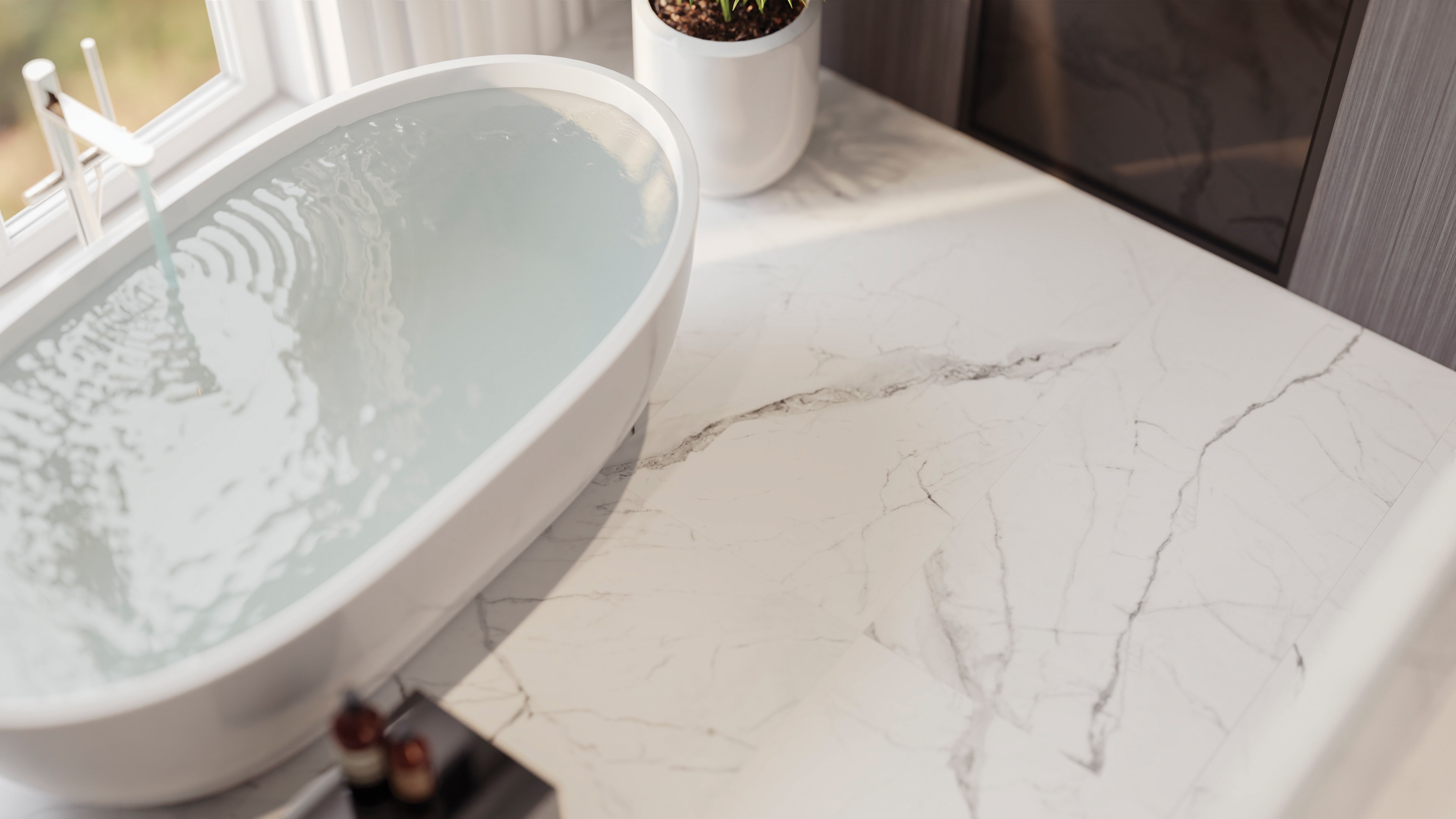 MAYFAIR: Statuario Venato Porcelain Field Tile (16"×32"×11/32" | Matte | Rectified)
