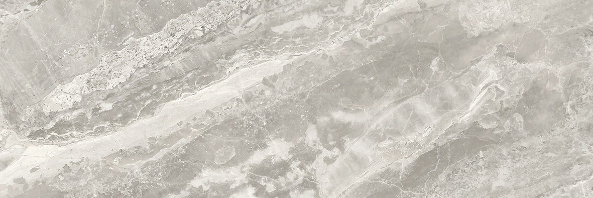 Mayfair Stella Argento porcelain field tile by Anatolia, top-down product view, 4"×12"×11/32" size. Indian porcelain for floors and walls.