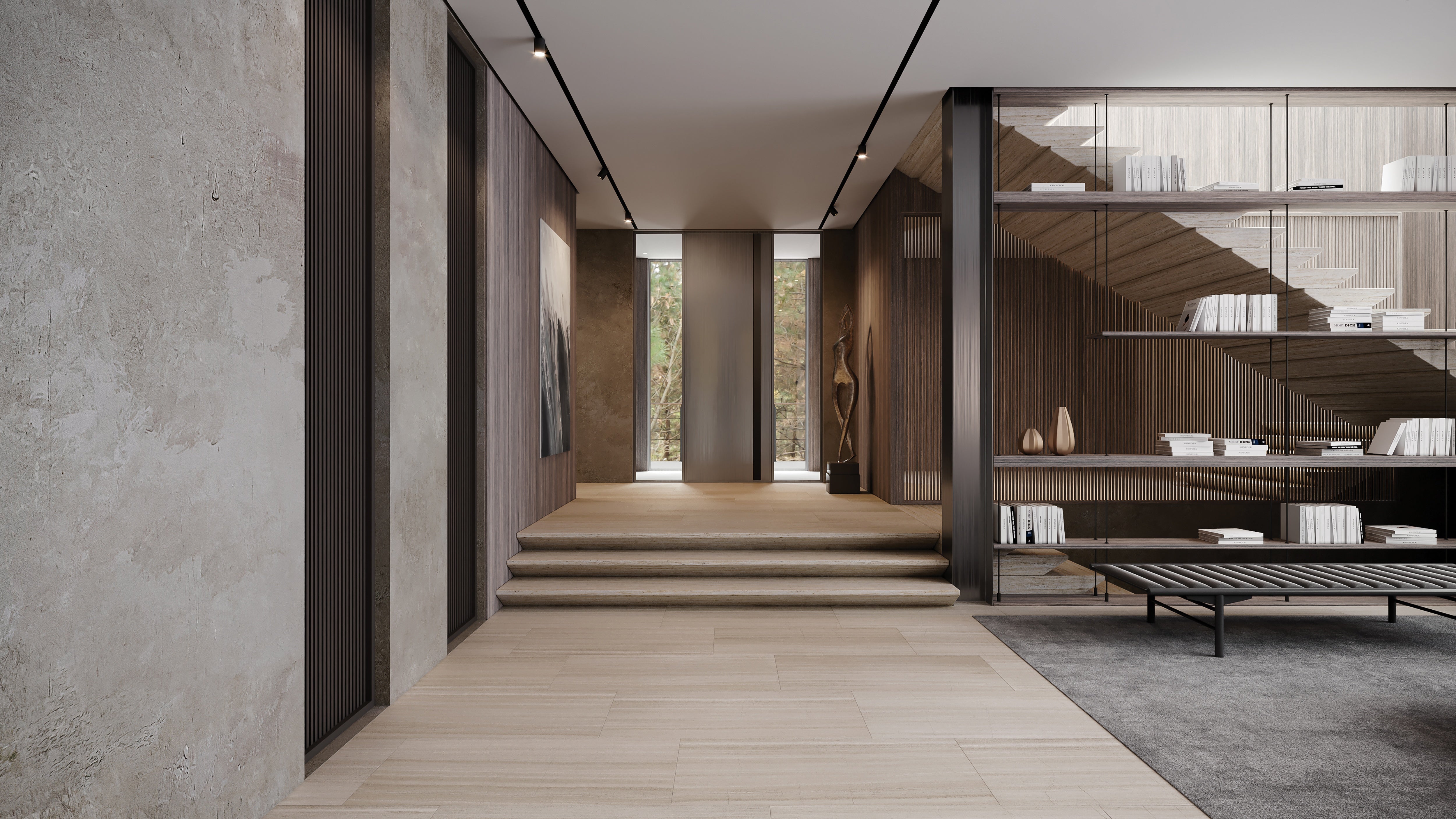 Mayfair Strada Ash porcelain trim by Anatolia, top-down product view, 3"×24"×11/32" size. Indian porcelain for floors and walls.