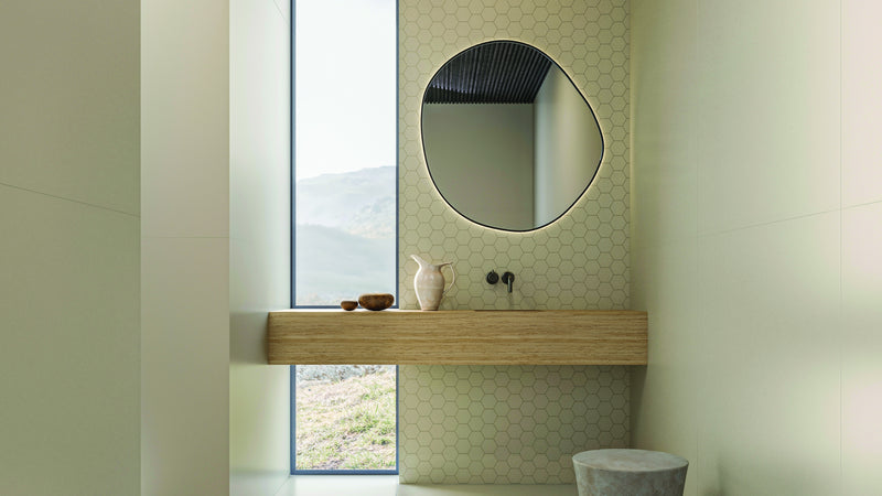Anatolia Monoforma Storm silk porcelain tile in a room setting — available at Surface Group lifestyle image