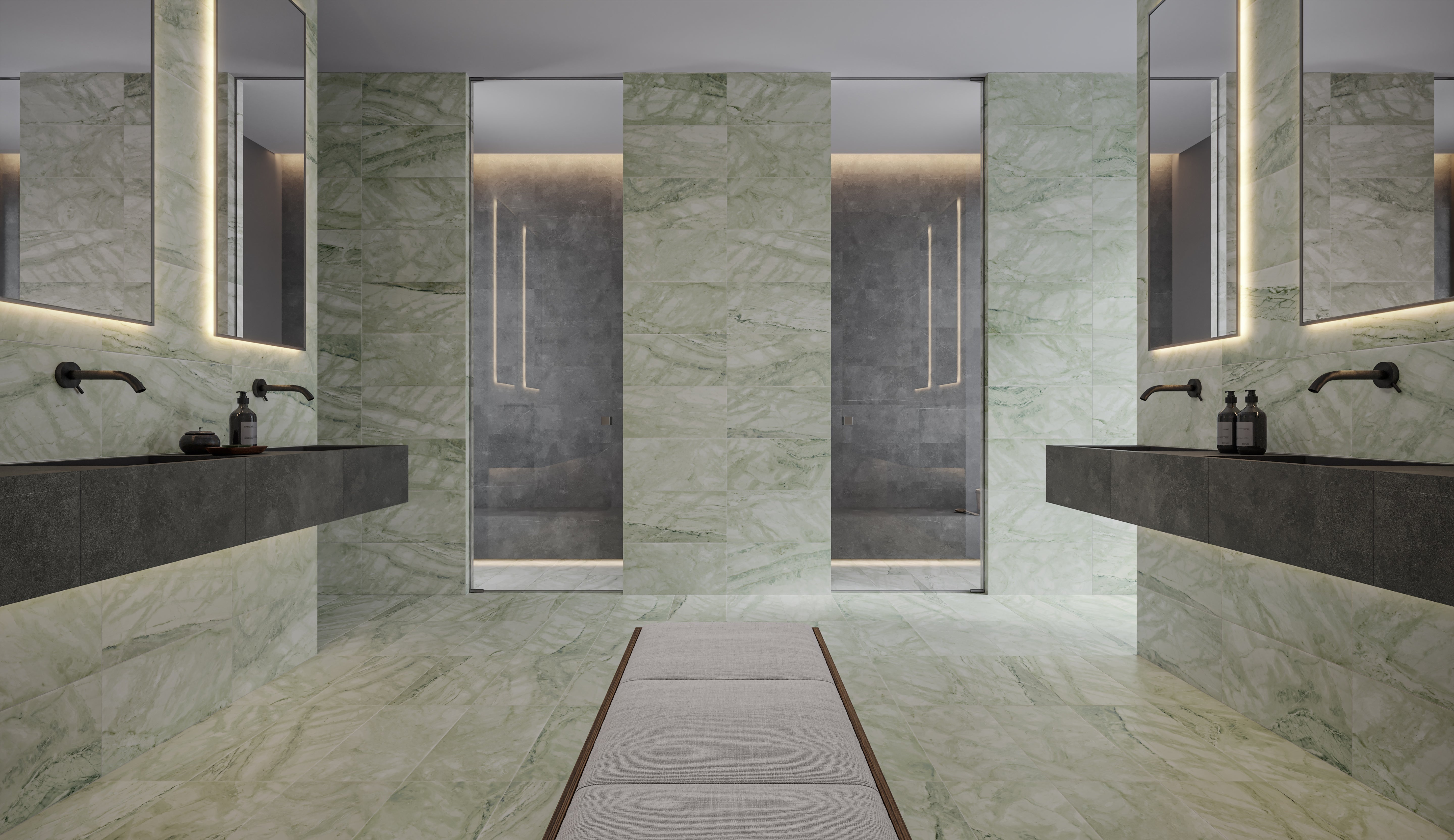 Moscato Argento marble trim by Anatolia, top-down product view, 1/2"×12"×5/8" size. Chinese marble for floors and walls.