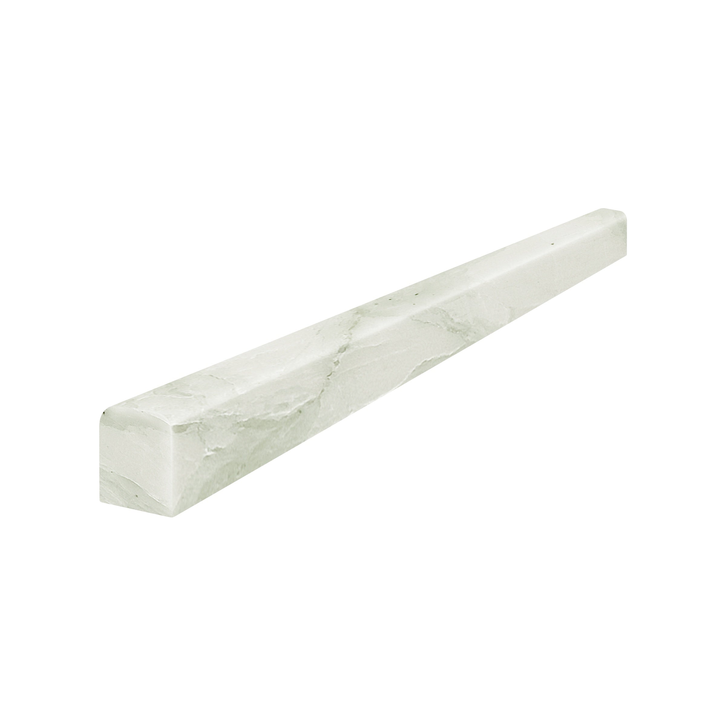 Moscato Argento marble trim by Anatolia, top-down product view, 1/2"×12"×5/8" size. Chinese marble for floors and walls.