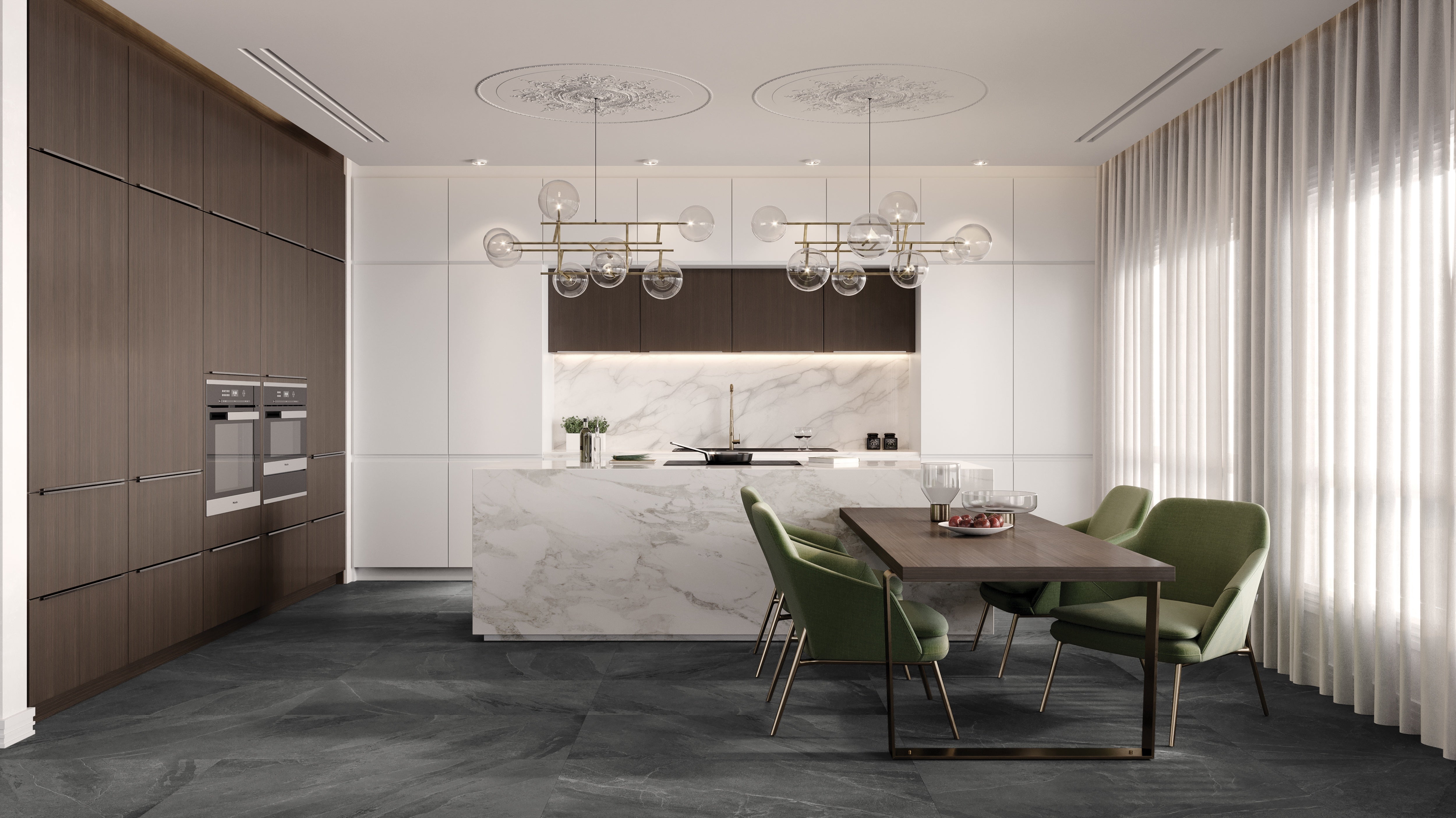 Nord Carbon porcelain trim by Anatolia, top-down product view, 3"×24"×11/32" size. Turkish porcelain for floors and walls.