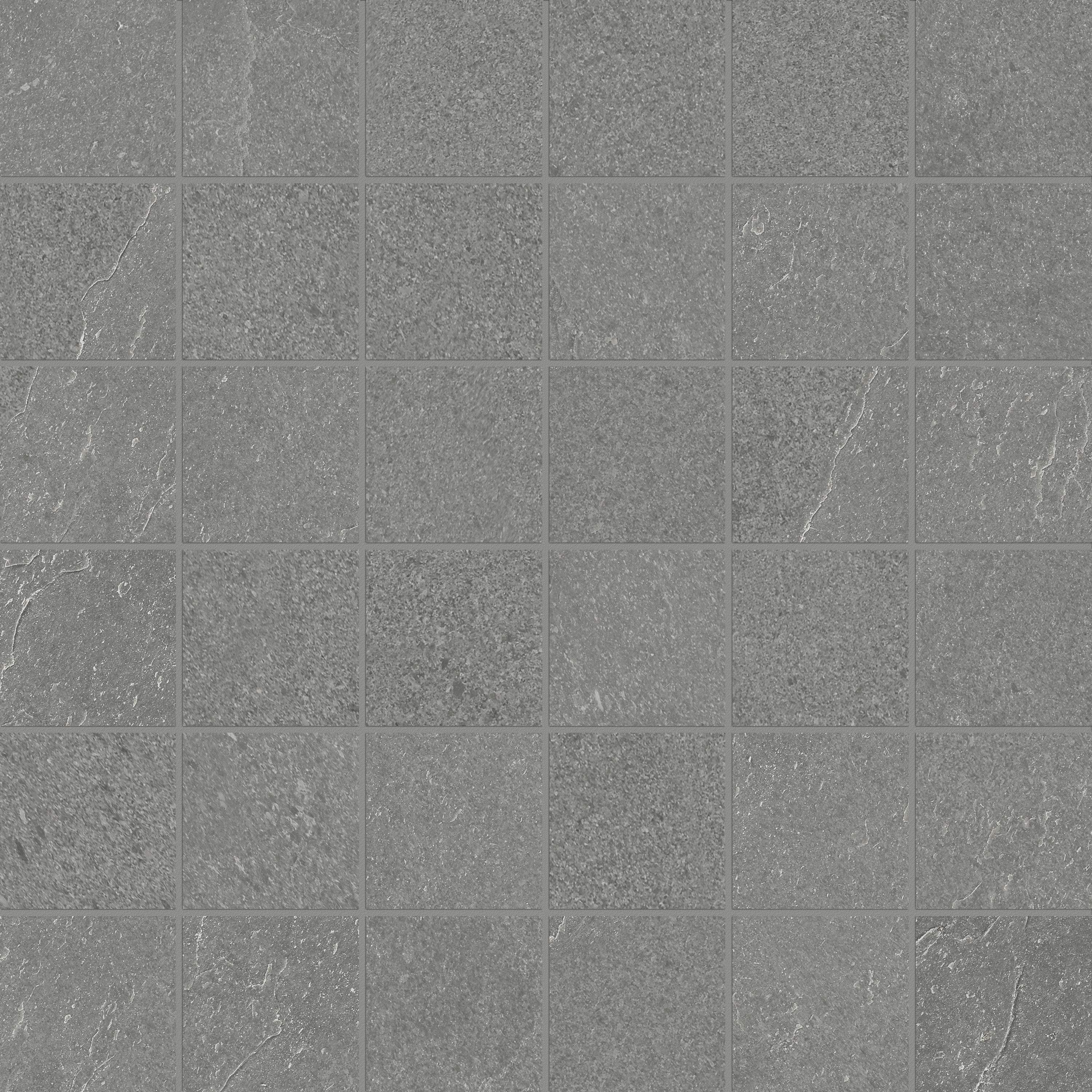 Nord Chromium porcelain mosaic by Anatolia, top-down product view, 11 25/32"×11 25/32"×11/32" size. Turkish porcelain for floors and walls.