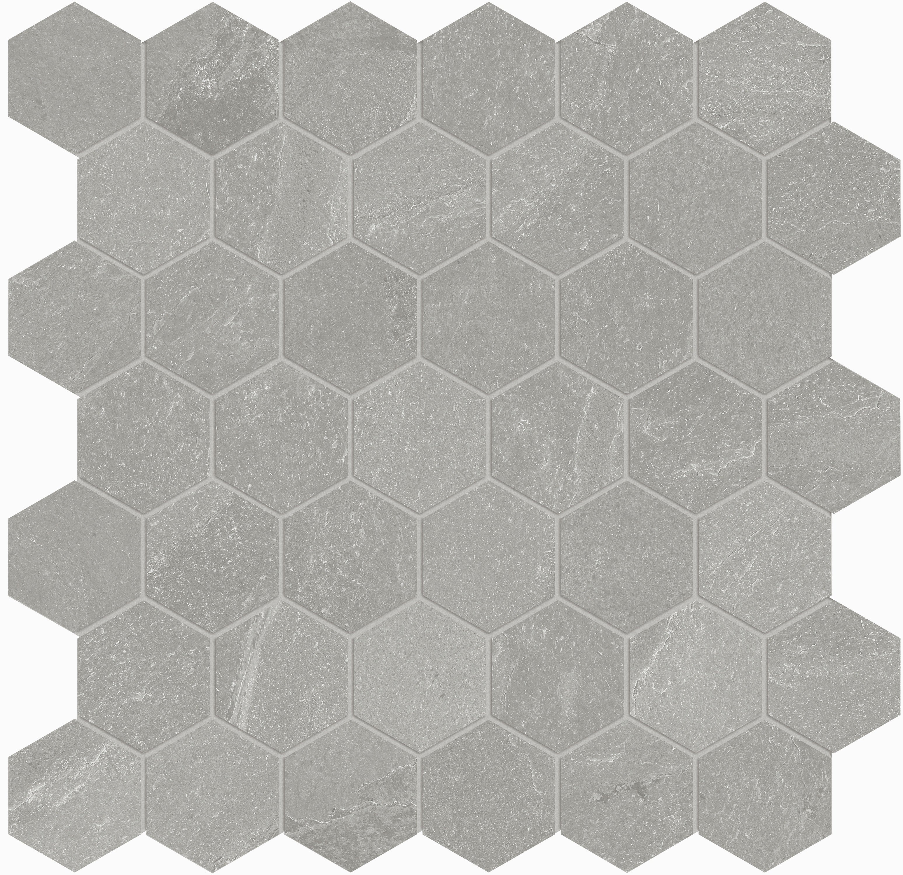 Nord Palladium porcelain mosaic by Anatolia, top-down product view, 11 23/32"×11 27/32"×11/32" size. Turkish porcelain for floors and walls.
