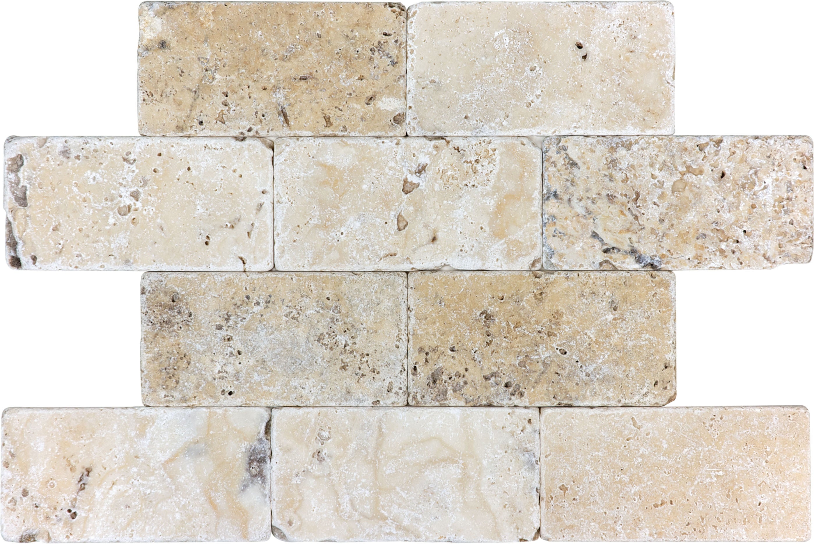 PICASSO: Travertine Field Tile (3"×6"×3/8" | Tumbled | Tumbled Rectified)