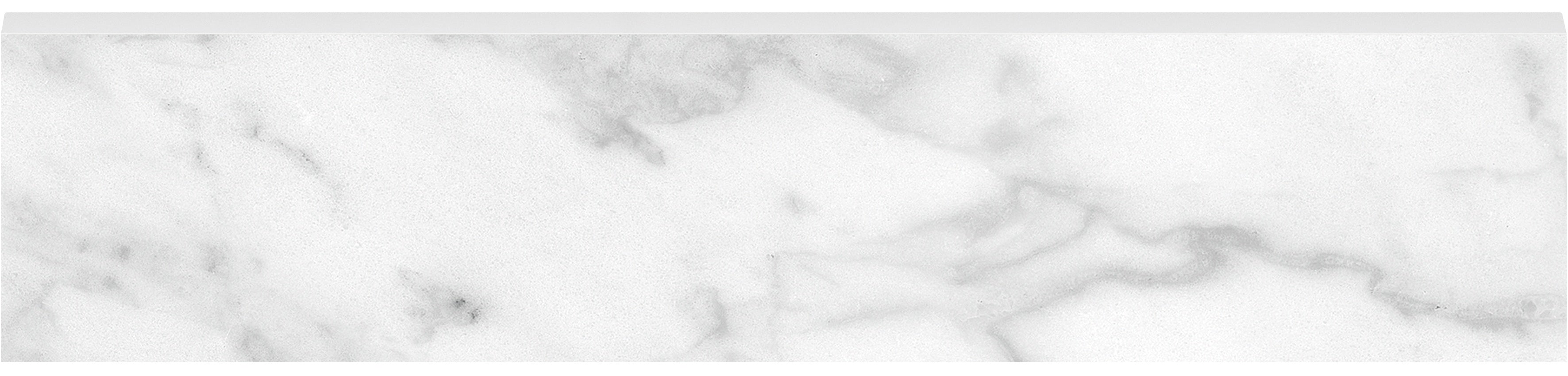 Plata Carrara Abisso porcelain trim by Anatolia, top-down product view, 3"×12"×11/32" size. Premium porcelain for floors and walls.