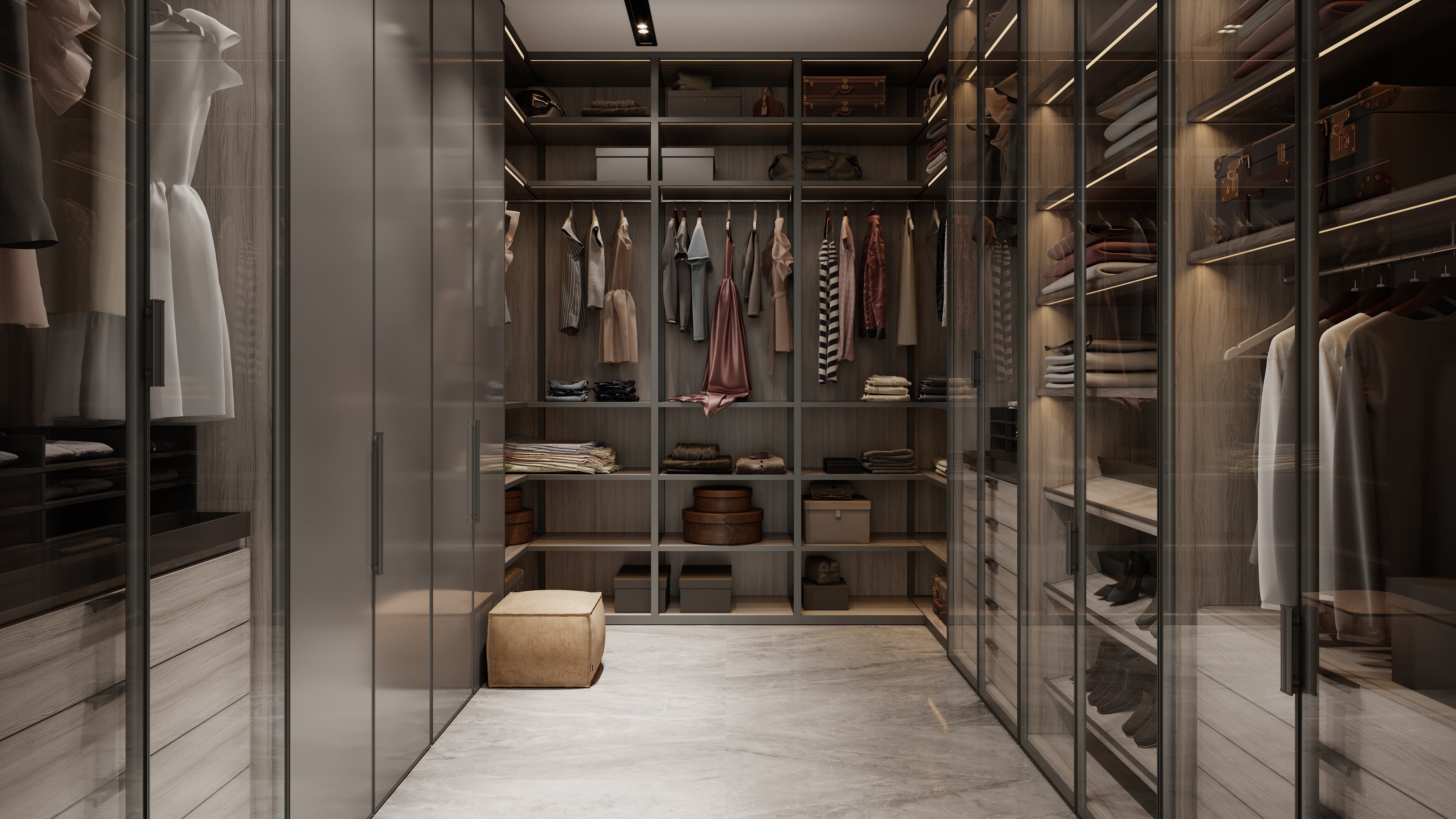 Plata Perla Grigia porcelain trim by Anatolia, lifestyle installation view 2, 3"×12"×11/32" size. Premium porcelain for floors and walls.