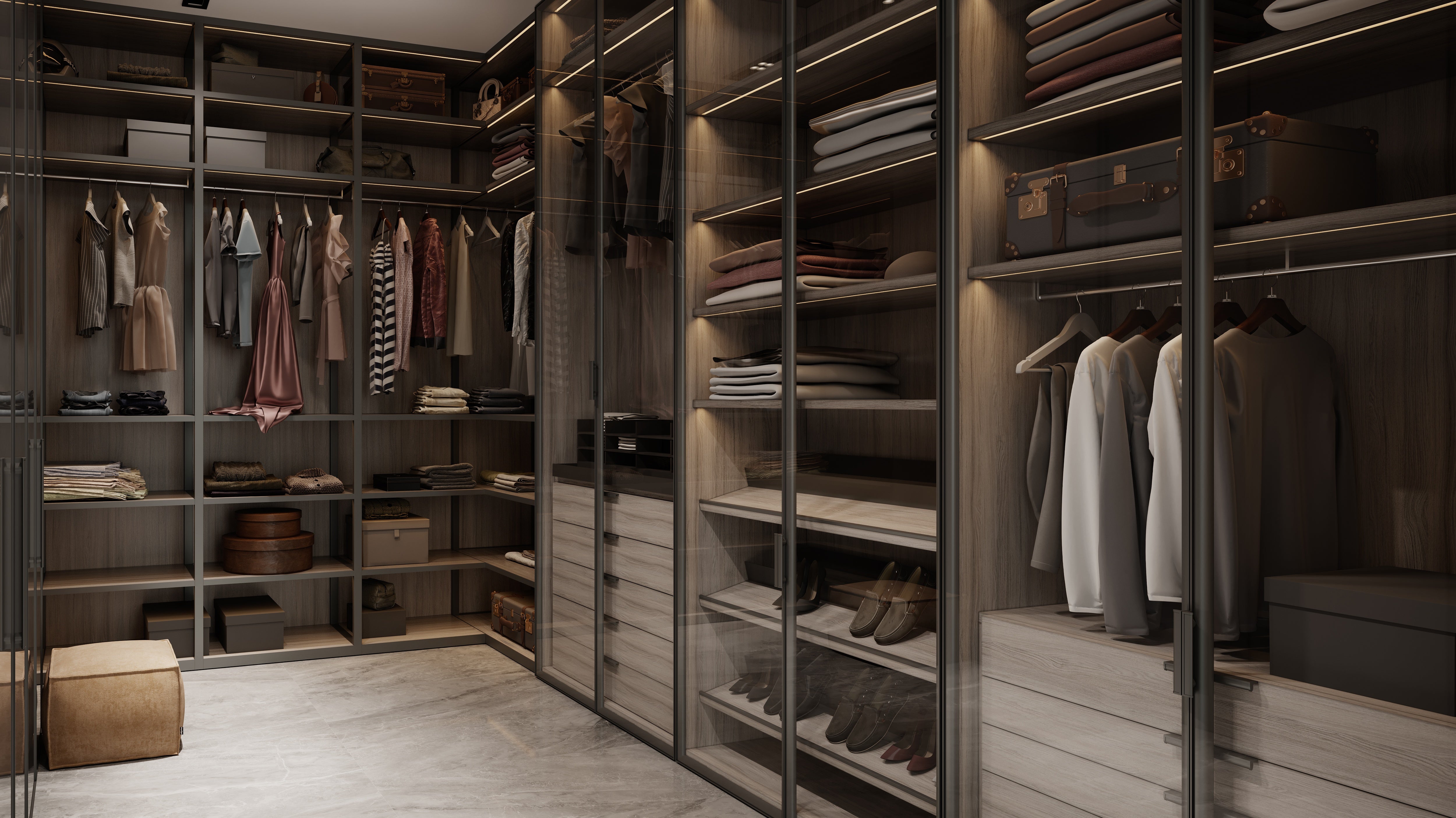 Plata Perla Grigia porcelain trim by Anatolia, lifestyle installation view 1, 3"×12"×11/32" size. Premium porcelain for floors and walls.