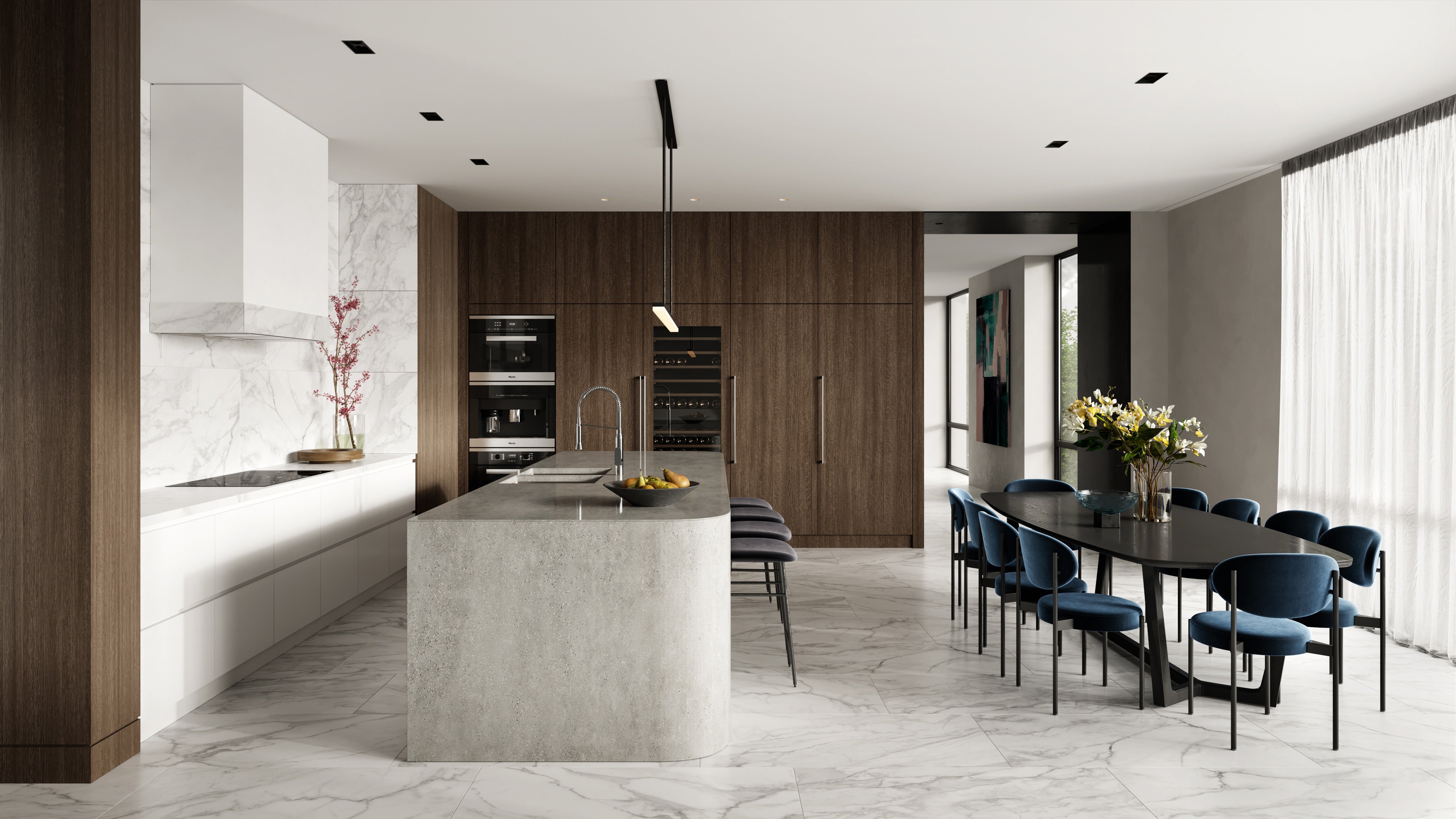 Plata Statuario Brina porcelain trim by Anatolia, top-down product view, 3"×12"×11/32" size. Premium porcelain for floors and walls.