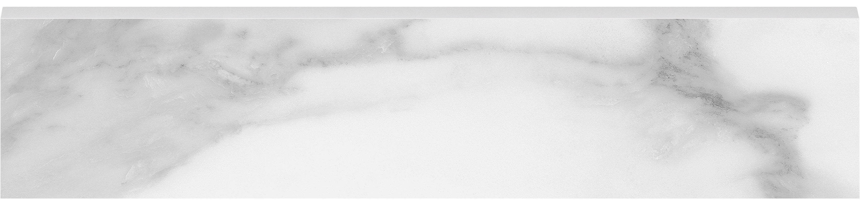 Plata Statuario Brina porcelain trim by Anatolia, top-down product view, 3"×12"×11/32" size. Premium porcelain for floors and walls.