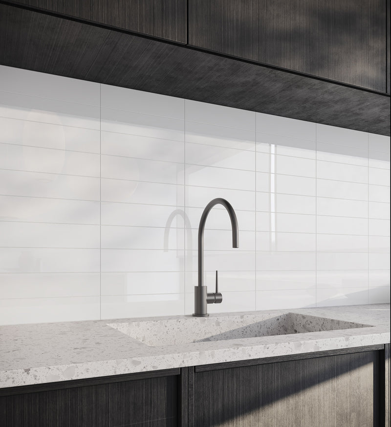 Anatolia Purity Ice glossy ceramic tile in a room setting — available at Surface Group lifestyle image