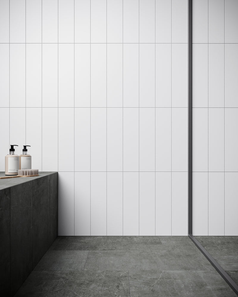 Anatolia Purity Ice matte ceramic tile in a room setting — available at Surface Group lifestyle image