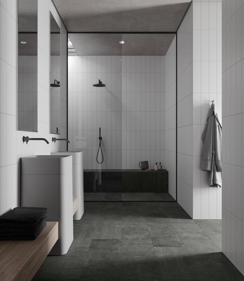 Anatolia Purity Ice matte ceramic tile in a room setting — available at Surface Group lifestyle image