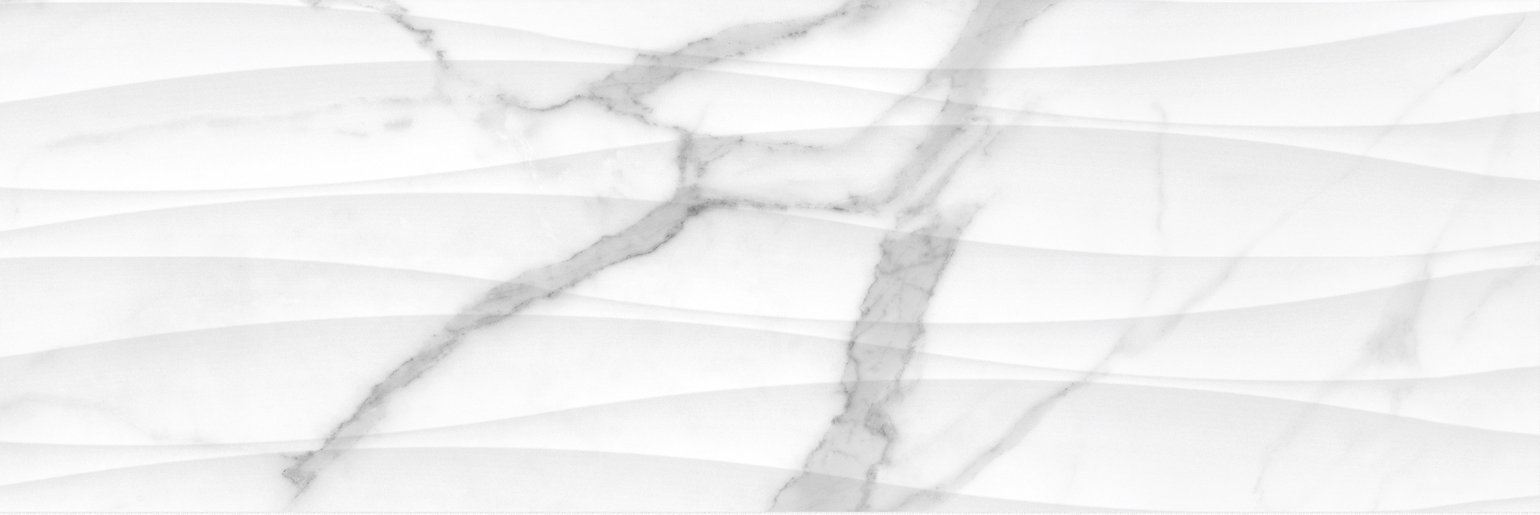 Raffino Statuario Valore ceramic field tile by Anatolia, top-down product view, 12"×36"×3/8" size. Turkish ceramic for floors and walls.