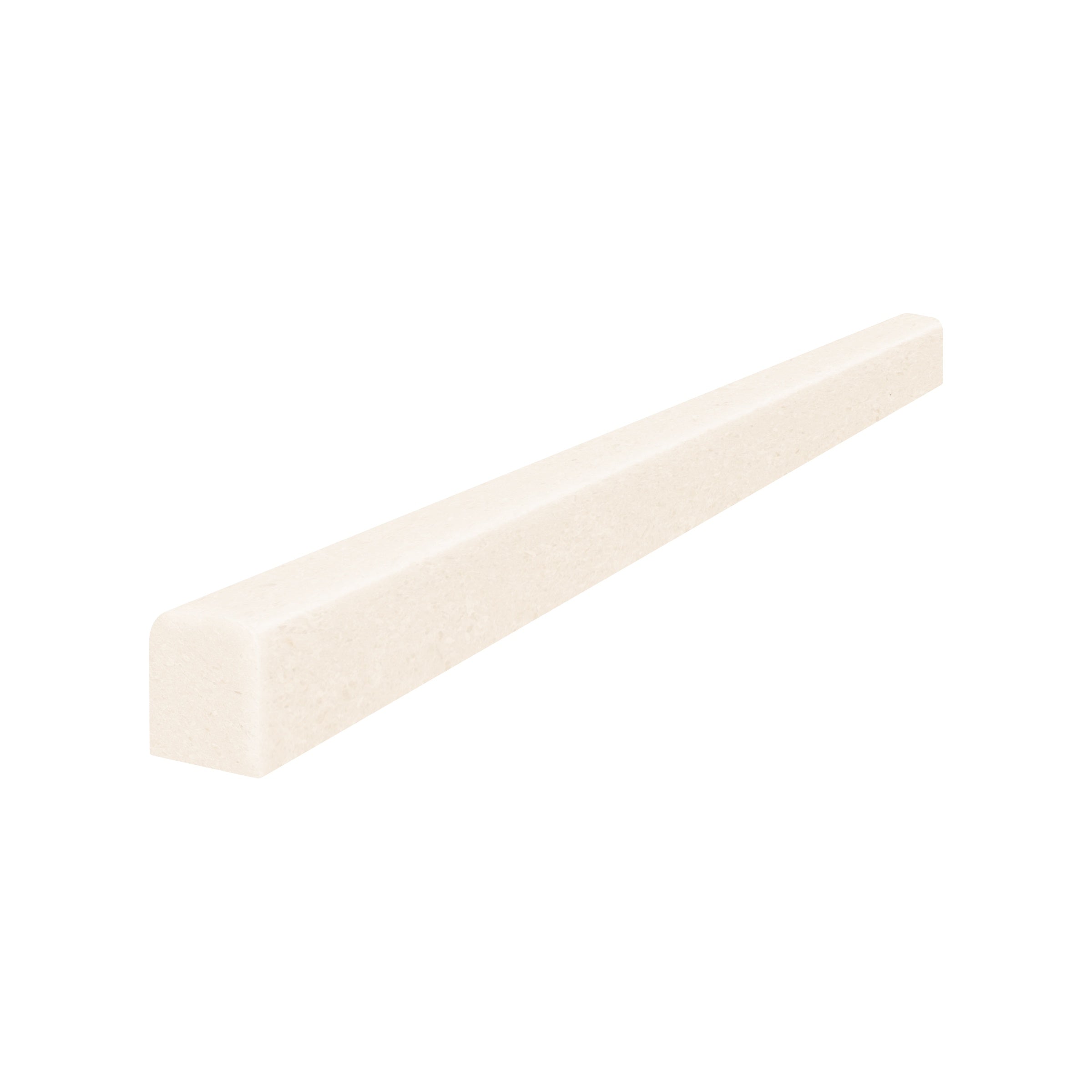 Serene Ivory limestone trim by Anatolia, top-down product view, 1/2"×12"×5/8" size. Turkish limestone for floors and walls.