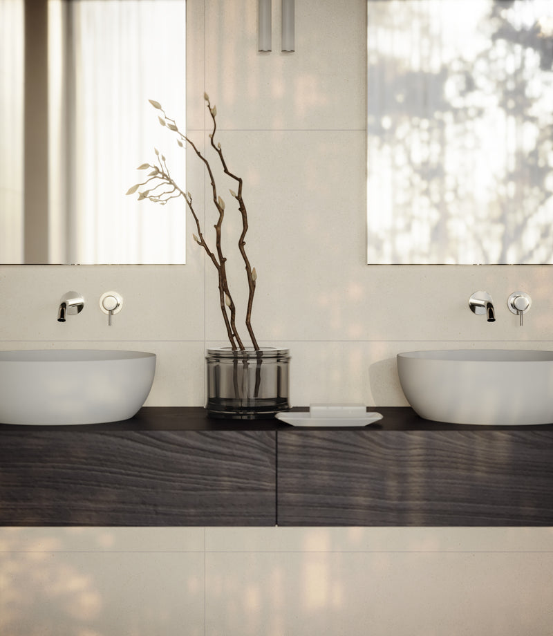 Anatolia Serene Ivory honed limestone tile in a room setting — available at Surface Group lifestyle image