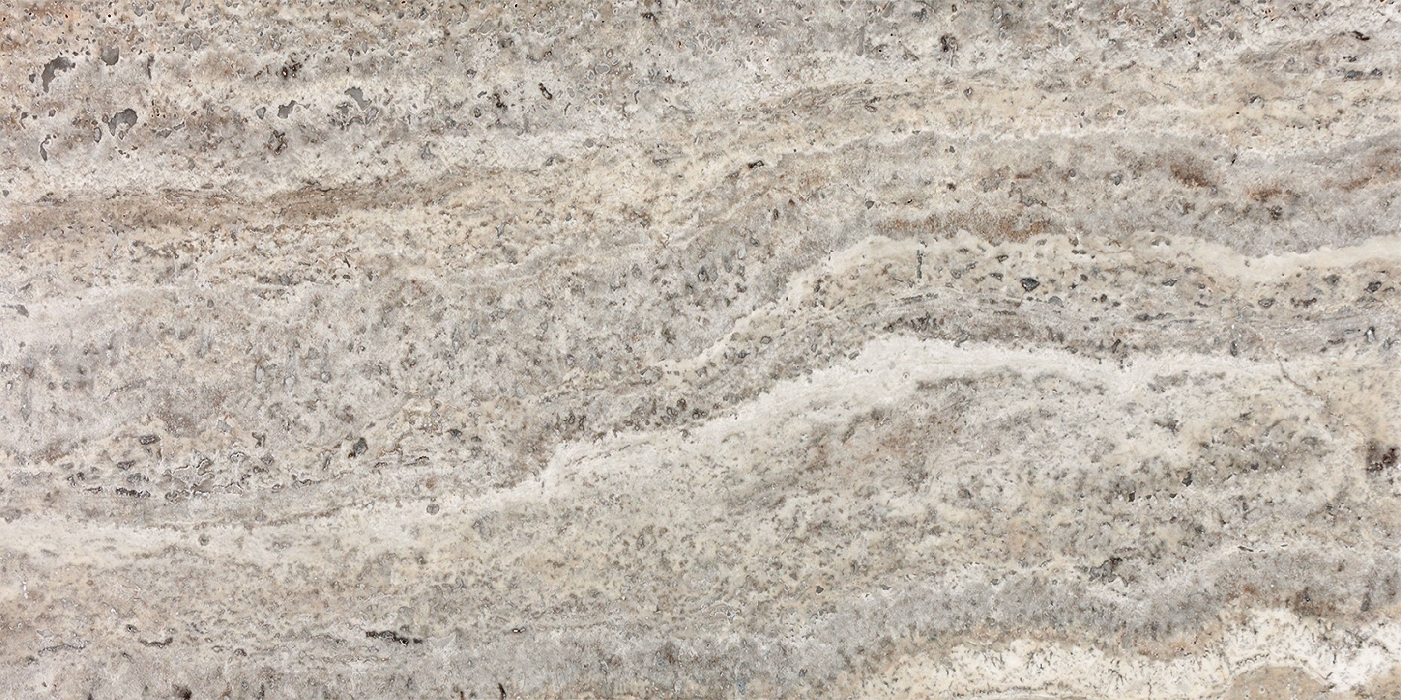 SILVER ASH: Veincut Travertine Field Tile (18"×36"×15/32" | Filled & Honed | Rectified)