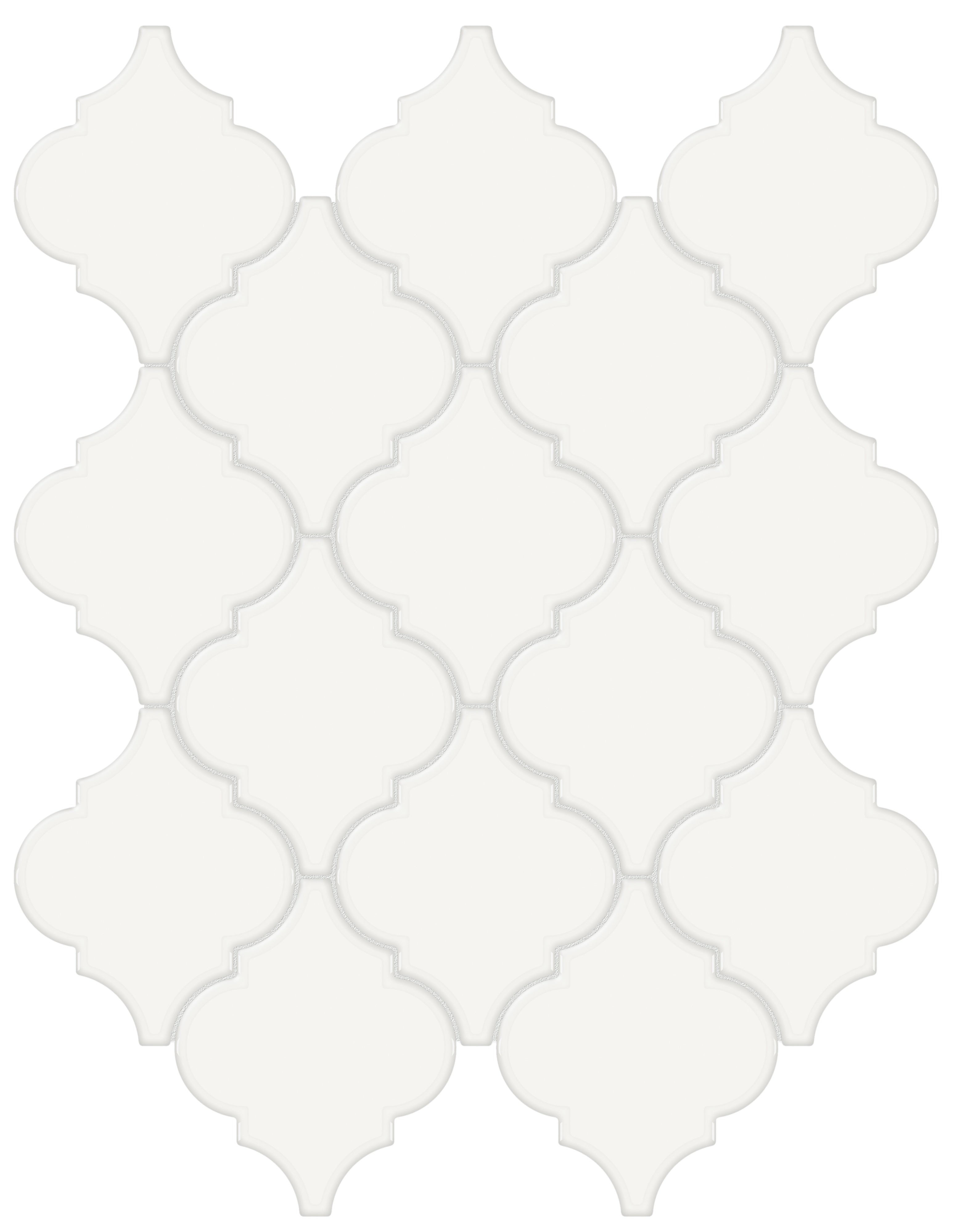 Soho Canvas White porcelain mosaic by Anatolia, top-down product view, 10 7/16"×13 5/16"×9/32" size. Malaysian porcelain for floors and walls.