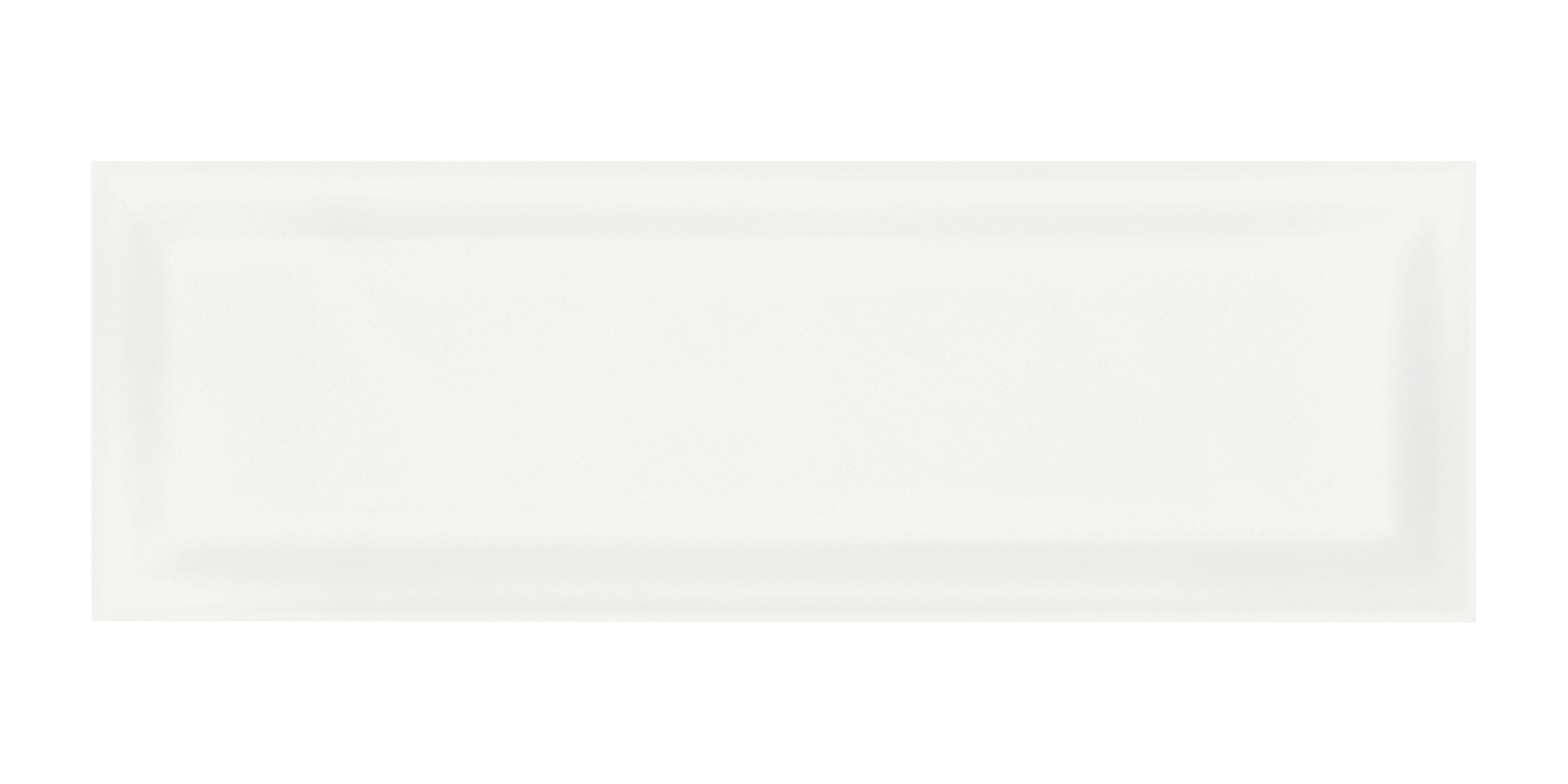 Soho Canvas White ceramic field tile by Anatolia, top-down product view, 4"×12"×11/32" size. Turkish ceramic for floors and walls.
