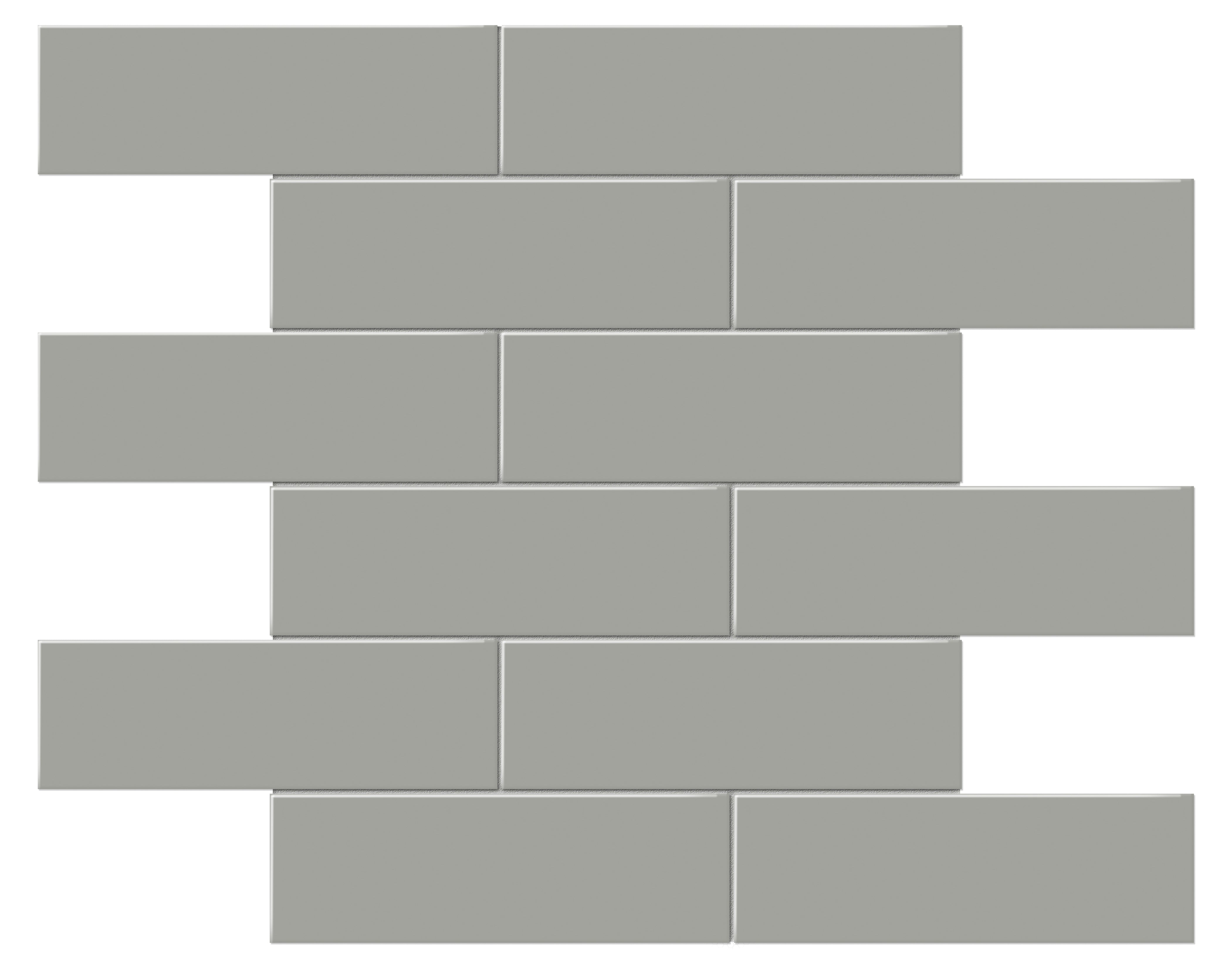 Soho Cement Chic porcelain mosaic by Anatolia, top-down product view, 11 21/32"×11 23/32"×1/4" size. Malaysian porcelain for floors and walls.